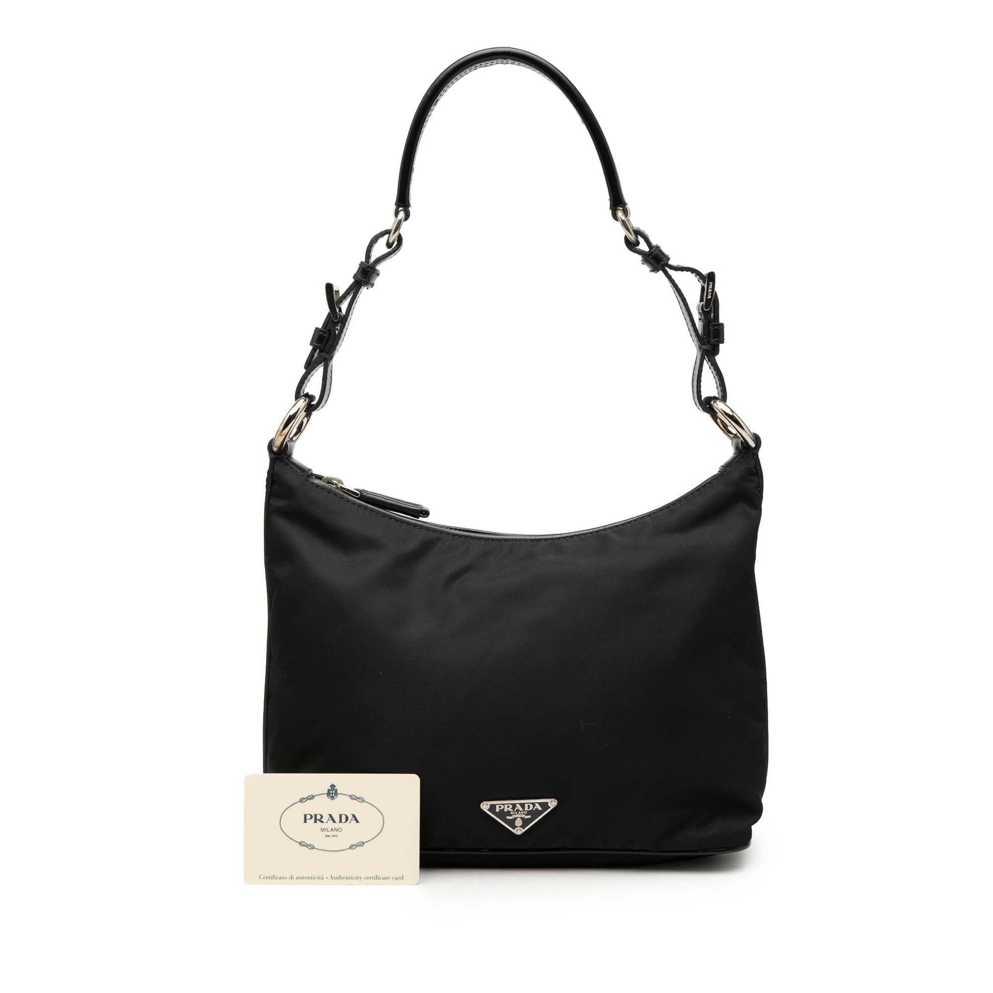 Vitello Trimmed Tessuto Shoulder Bag