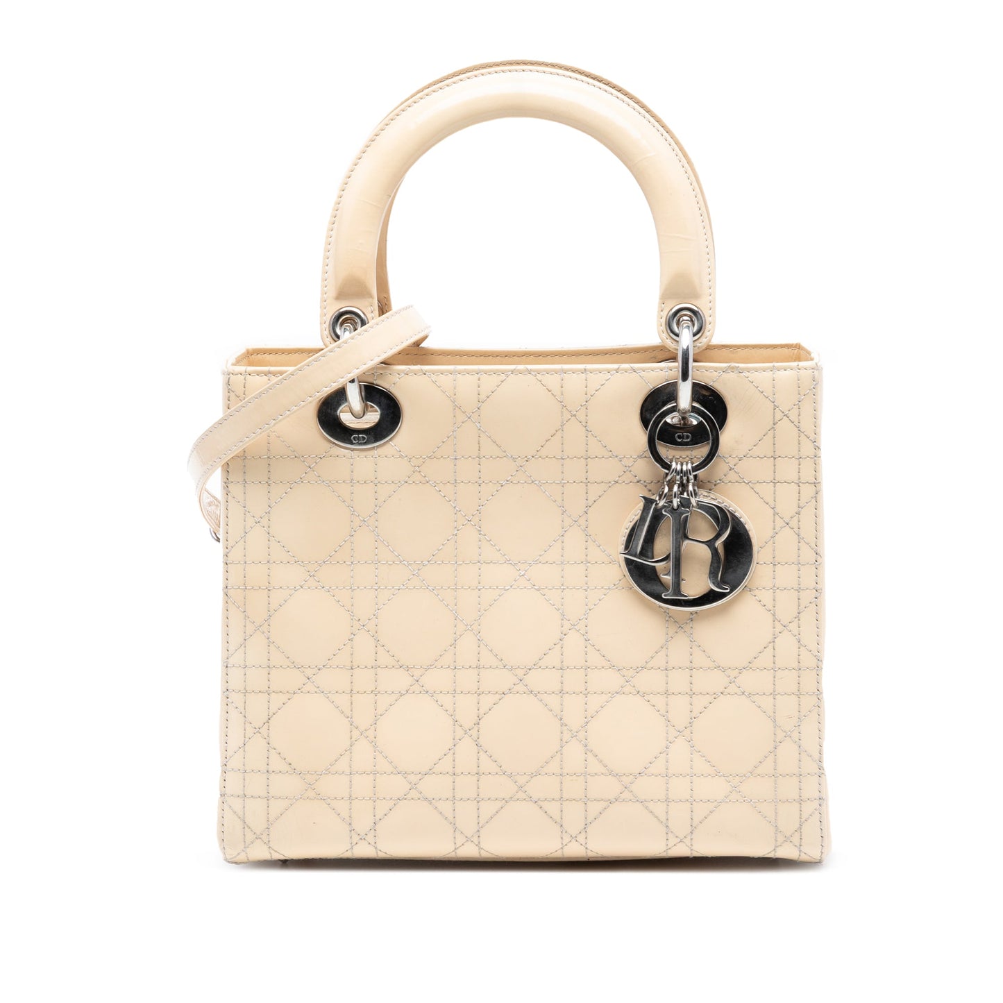 Dior Medium Patent Cannage Stitched Lady Dior