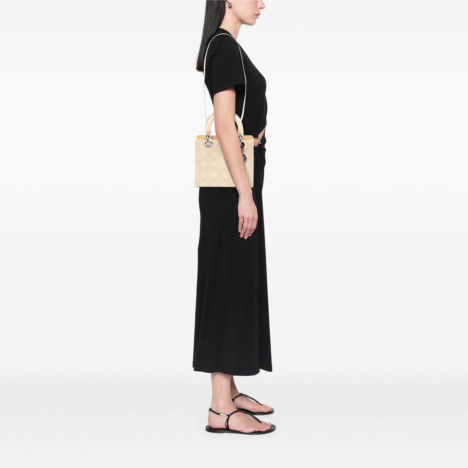 Dior Medium Patent Cannage Stitched Lady Dior