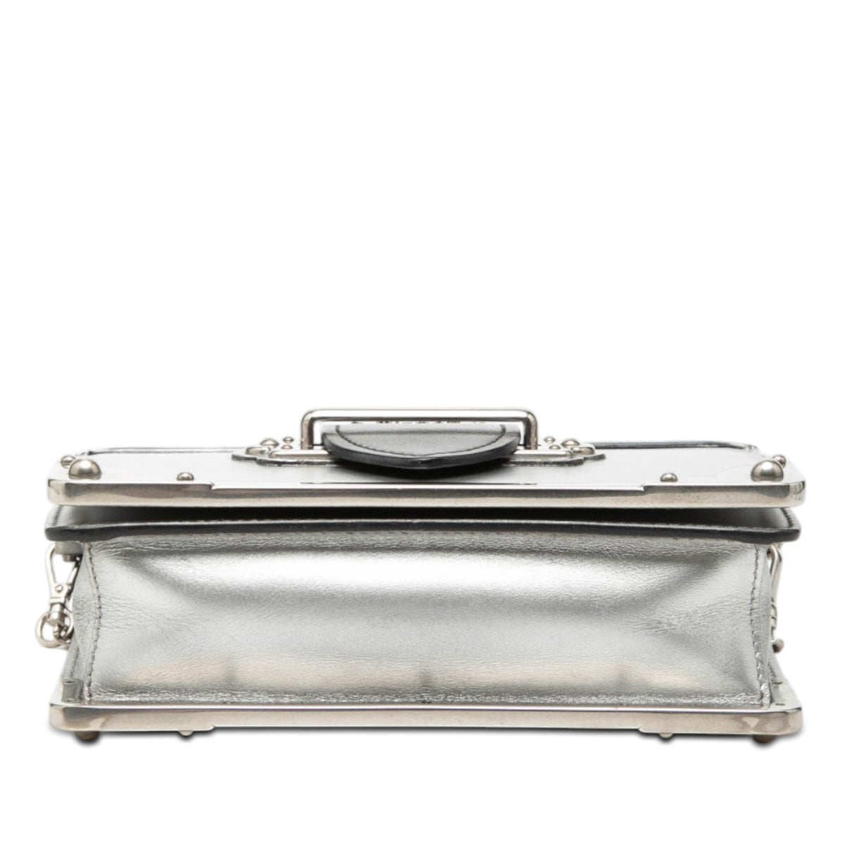 Prada Saffiano Trimmed Metallic Vitello Cahier Bag