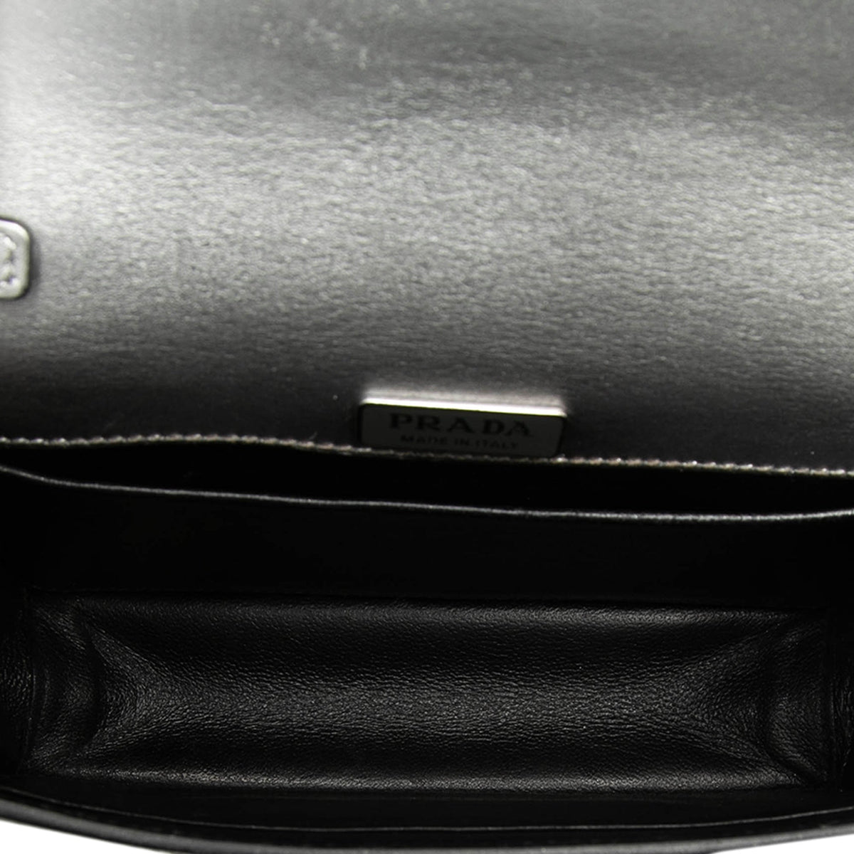 Prada Saffiano Trimmed Metallic Vitello Cahier Bag