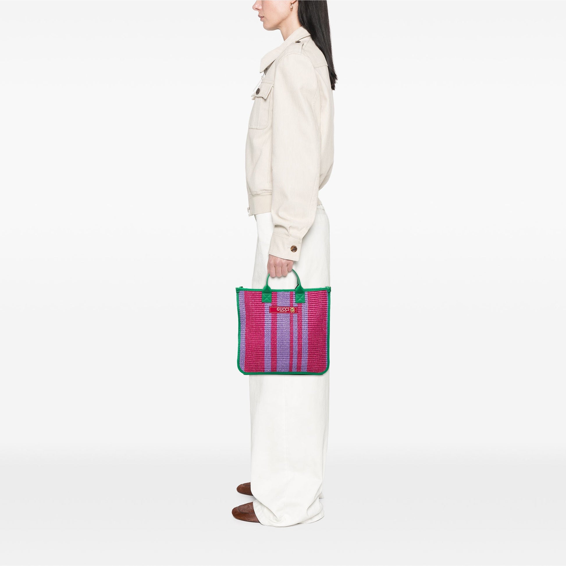 Gucci Children Woven Canvas Logo Firenze 1921 Tote