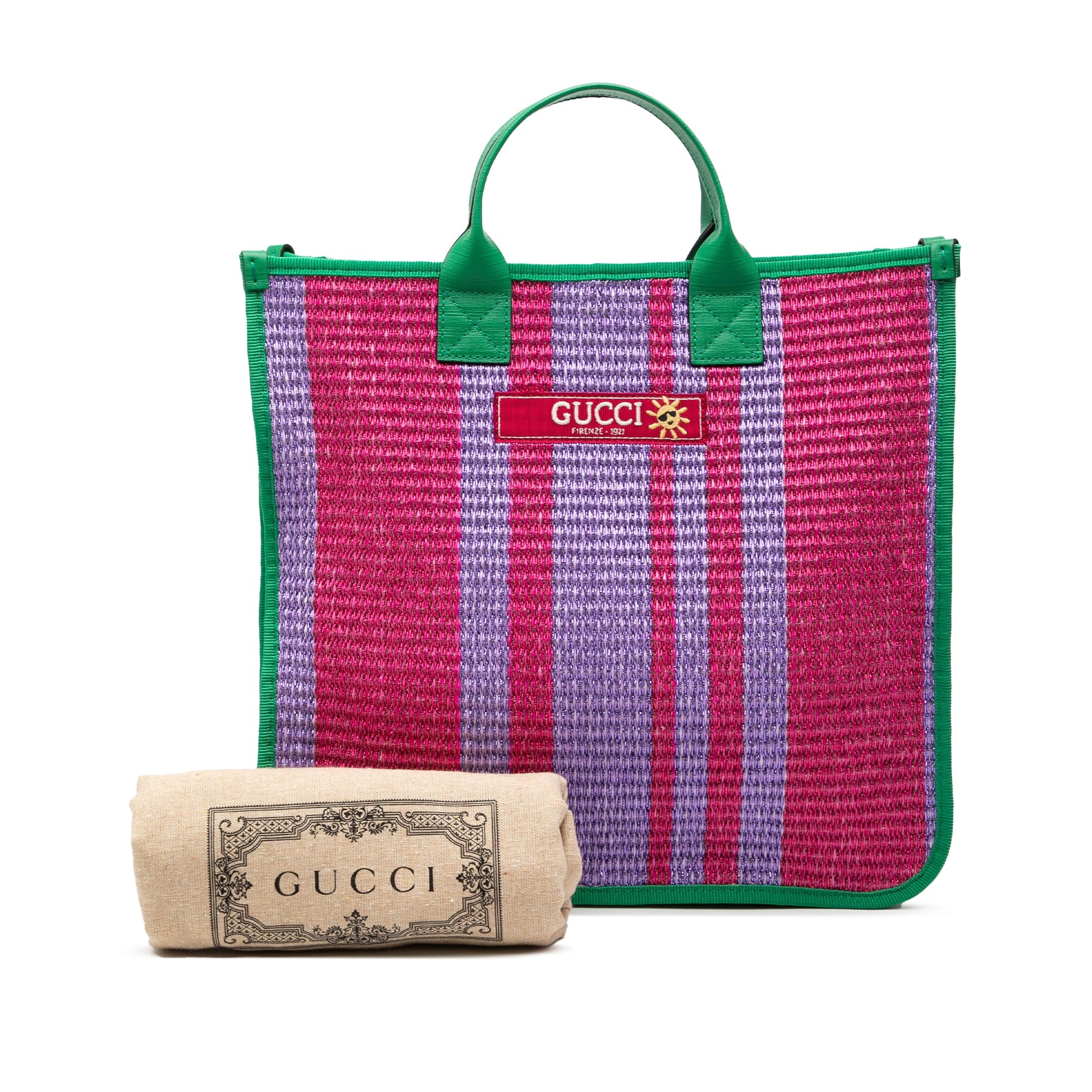 Gucci Children Woven Canvas Logo Firenze 1921 Tote