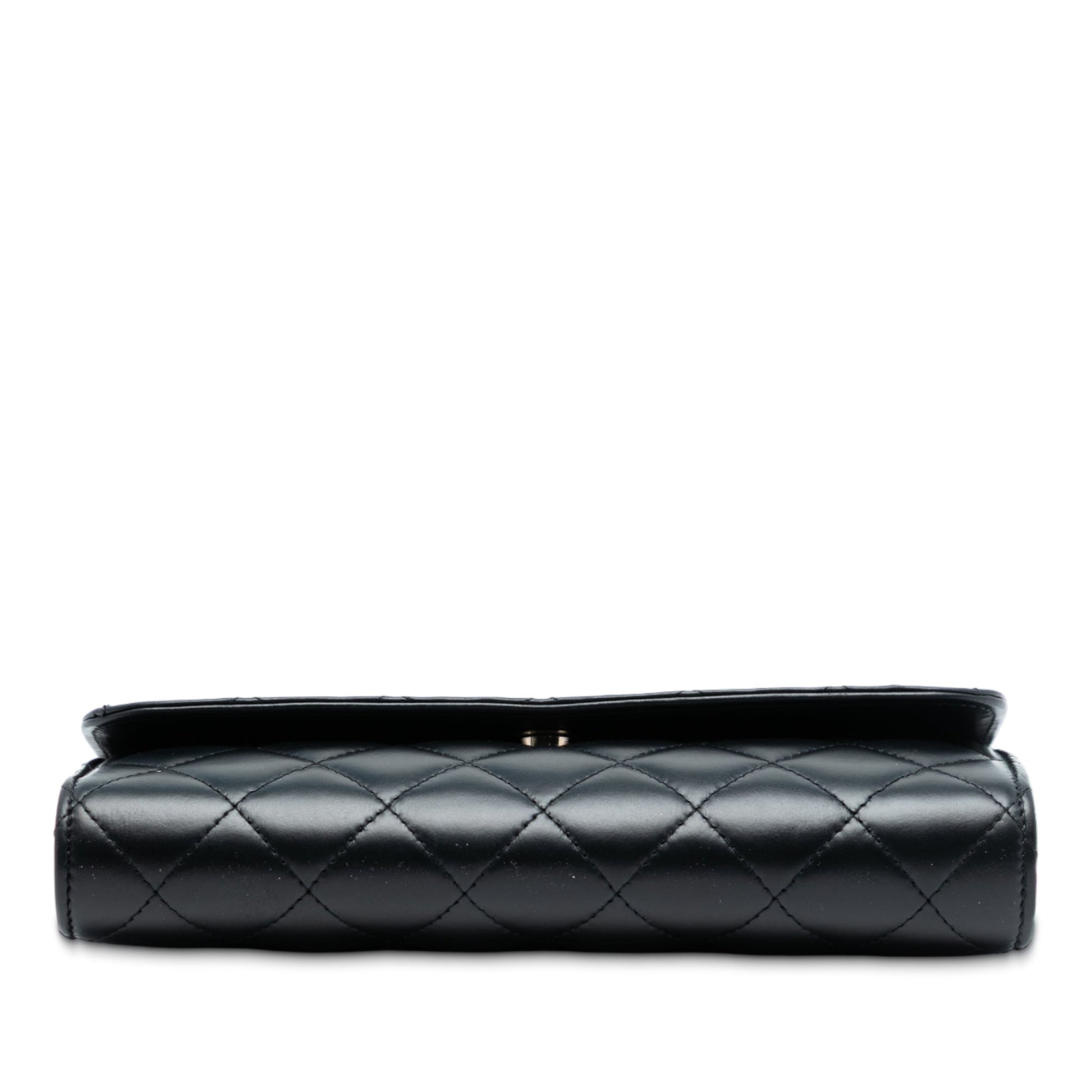 Chanel CC Quilted Calfskin Kiss Lock Flap Phone Holder On Chain