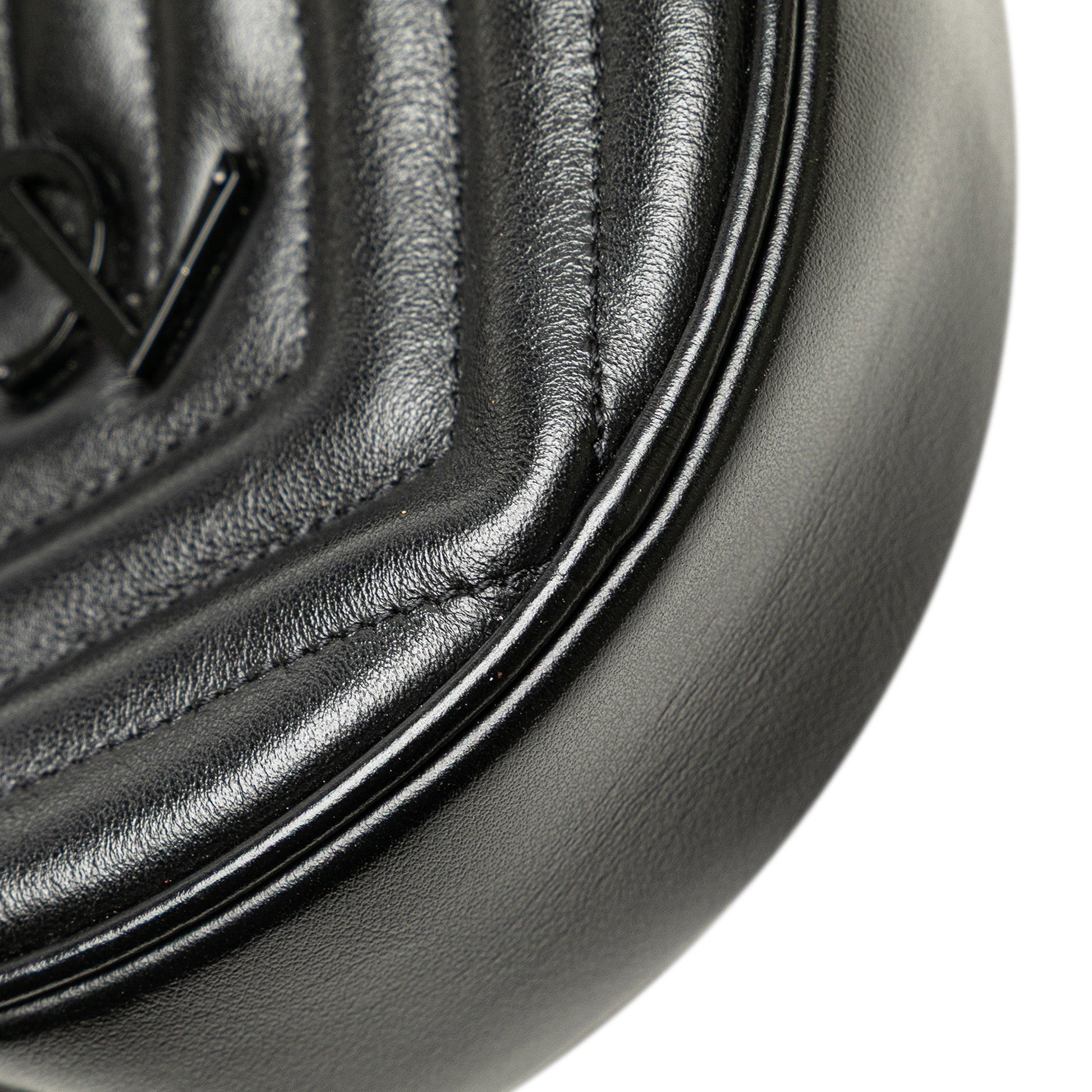 Saint Laurent Chevron Calfskin Round Vinyle Camera Bag