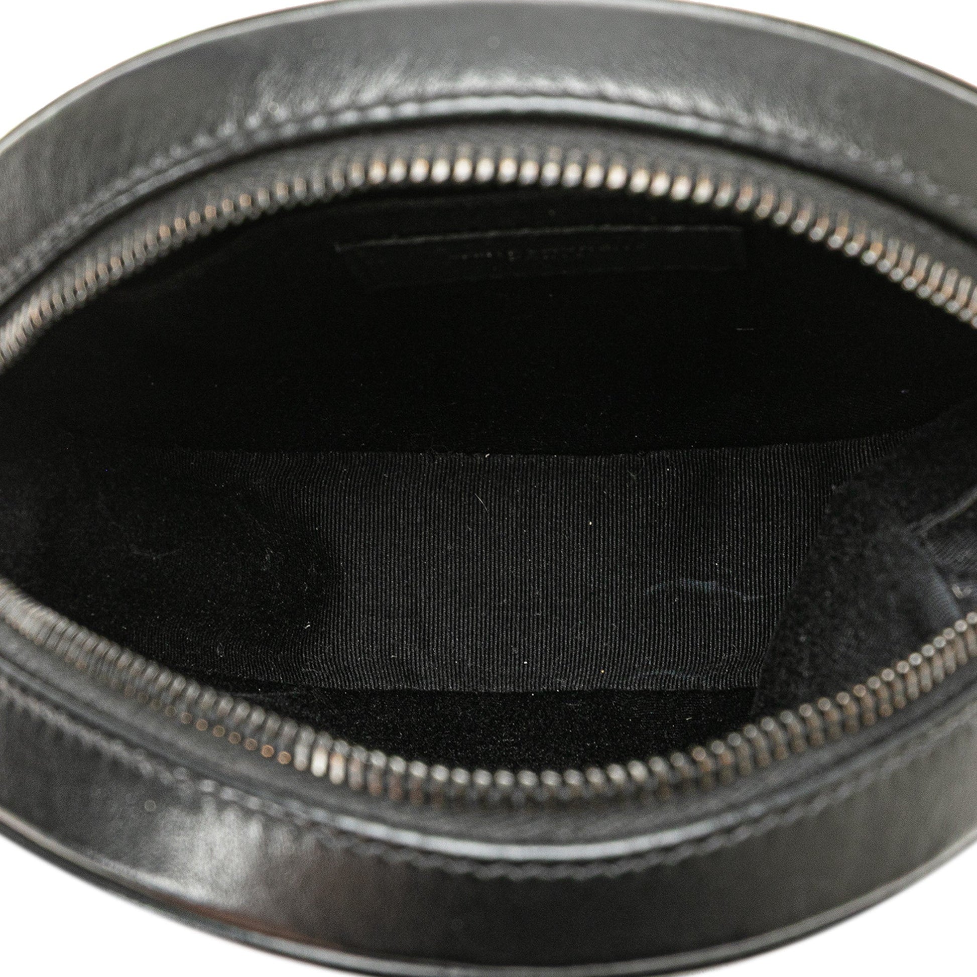 Saint Laurent Chevron Calfskin Round Vinyle Camera Bag