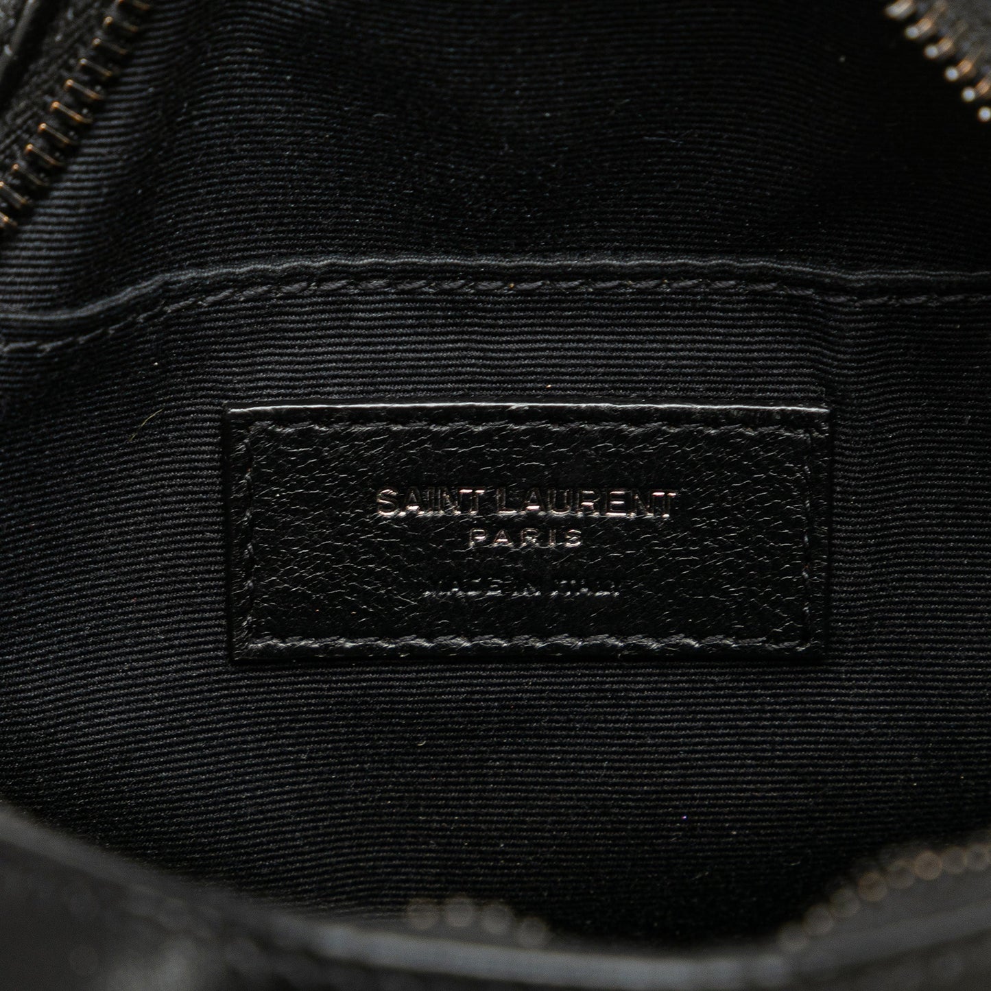 Saint Laurent Chevron Calfskin Round Vinyle Camera Bag