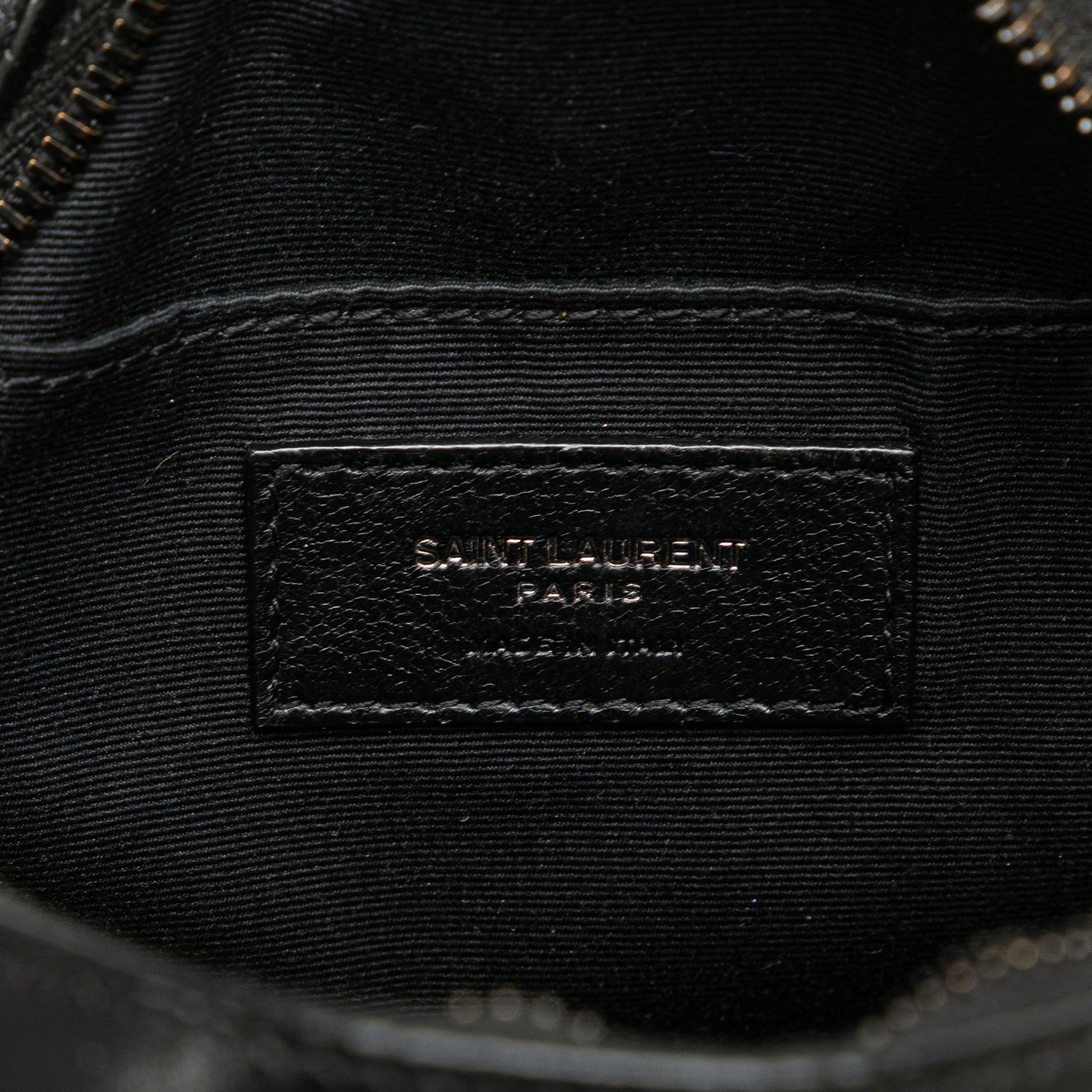 Saint Laurent Chevron Calfskin Round Vinyle Camera Bag