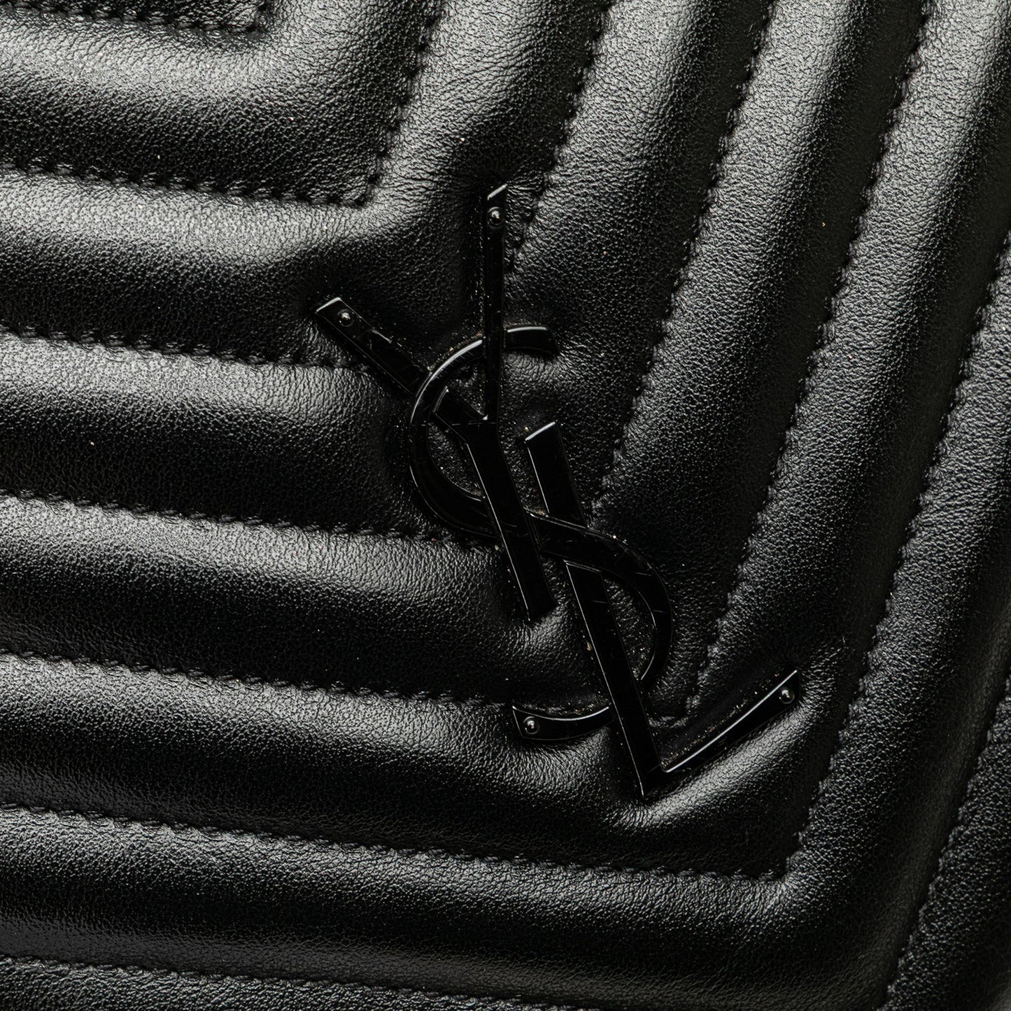 Saint Laurent Chevron Calfskin Round Vinyle Camera Bag