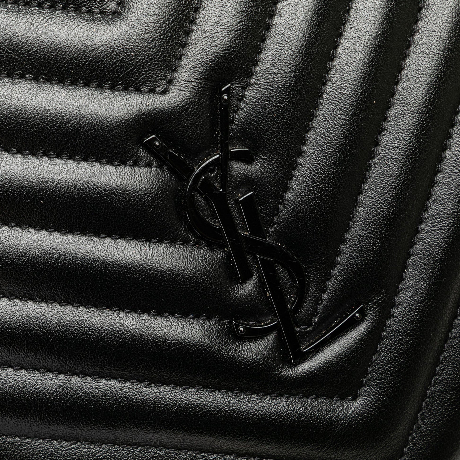 Saint Laurent Chevron Calfskin Round Vinyle Camera Bag
