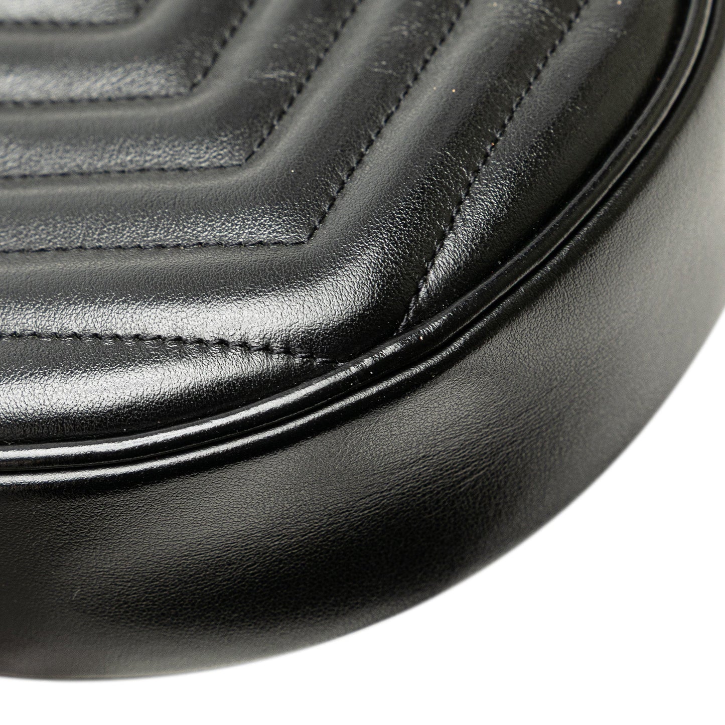 Saint Laurent Chevron Calfskin Round Vinyle Camera Bag