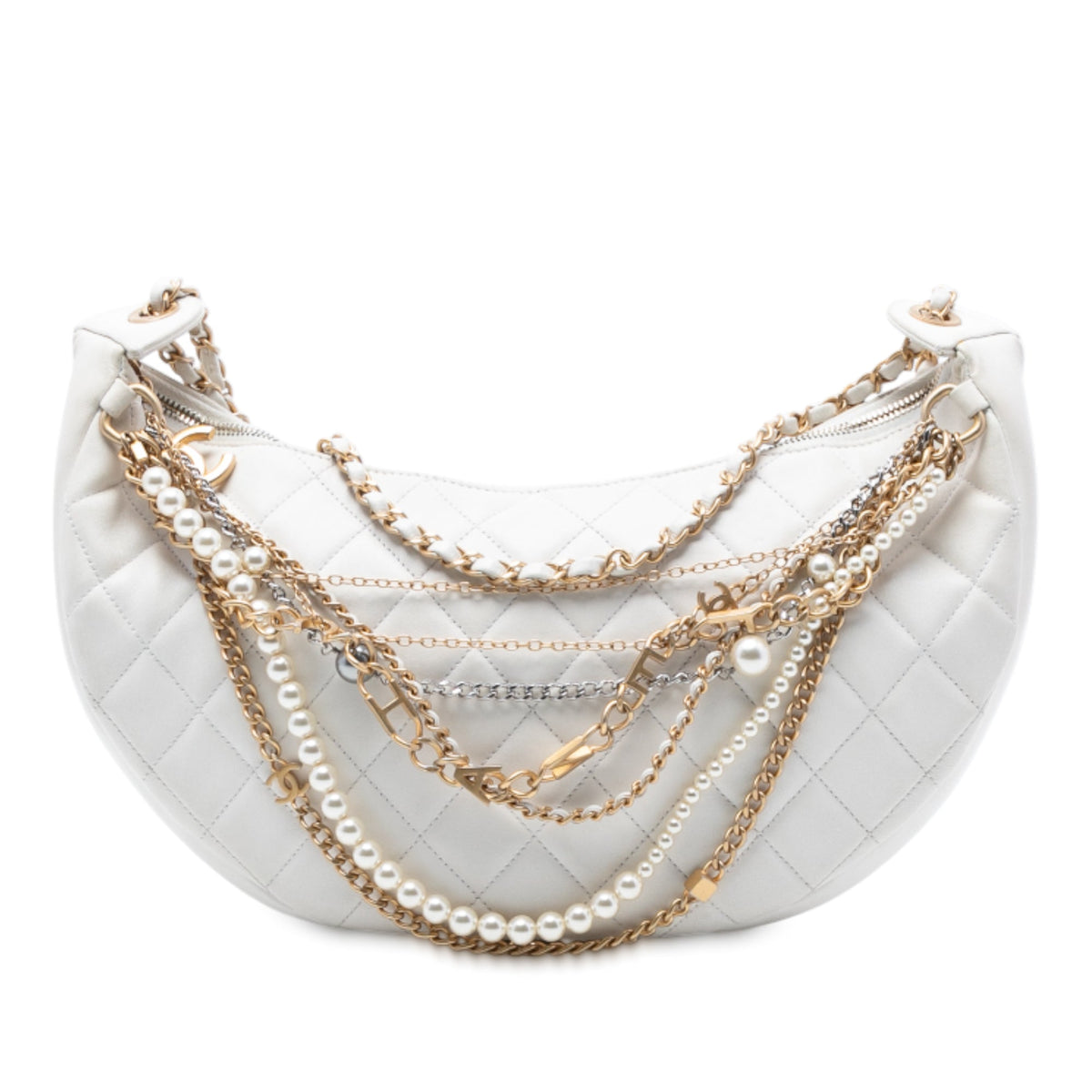 Chanel Quilted Lambskin All About Chains Hobo