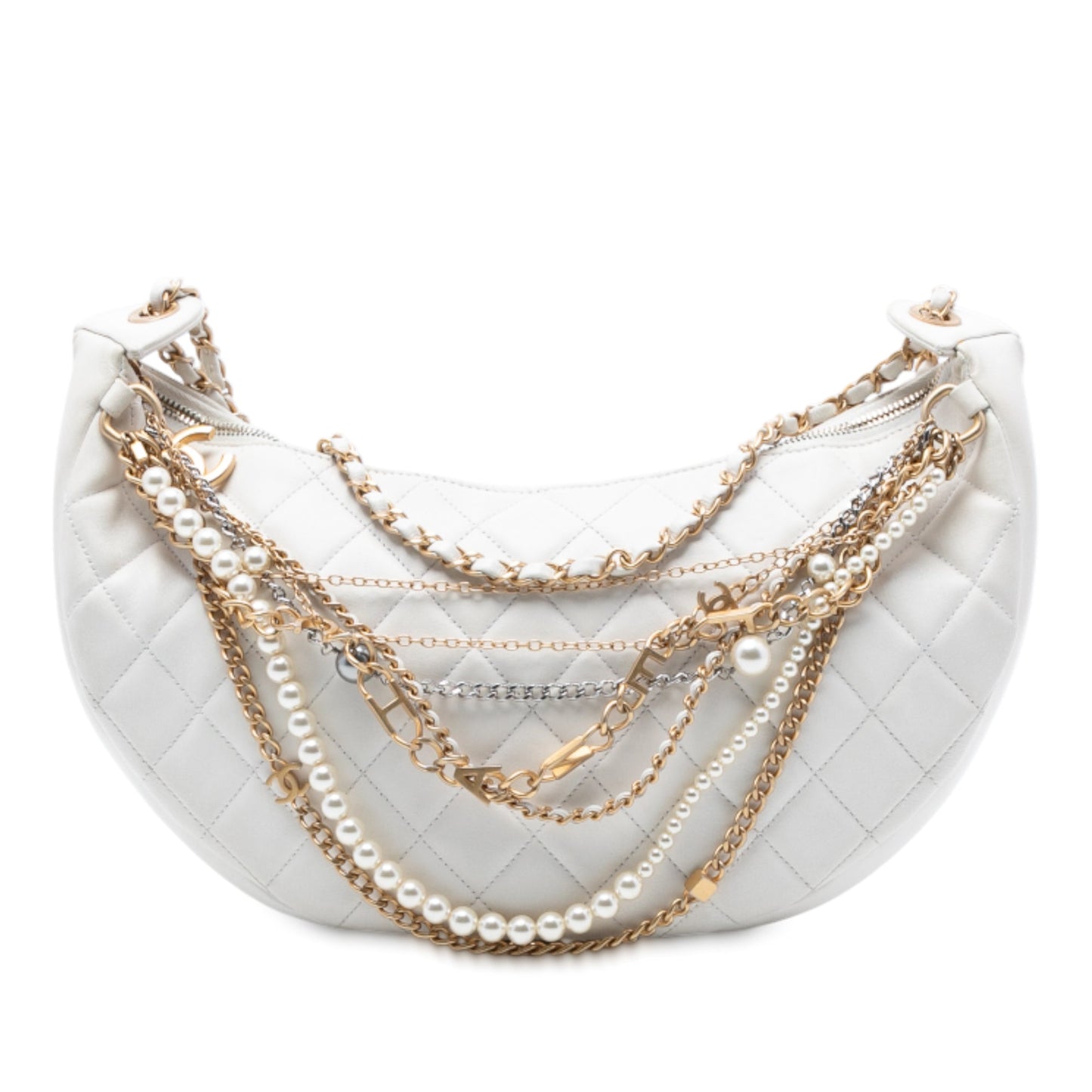 Chanel Quilted Lambskin All About Chains Hobo