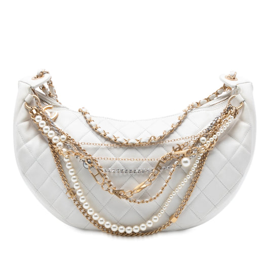 Chanel Quilted Lambskin All About Chains Hobo