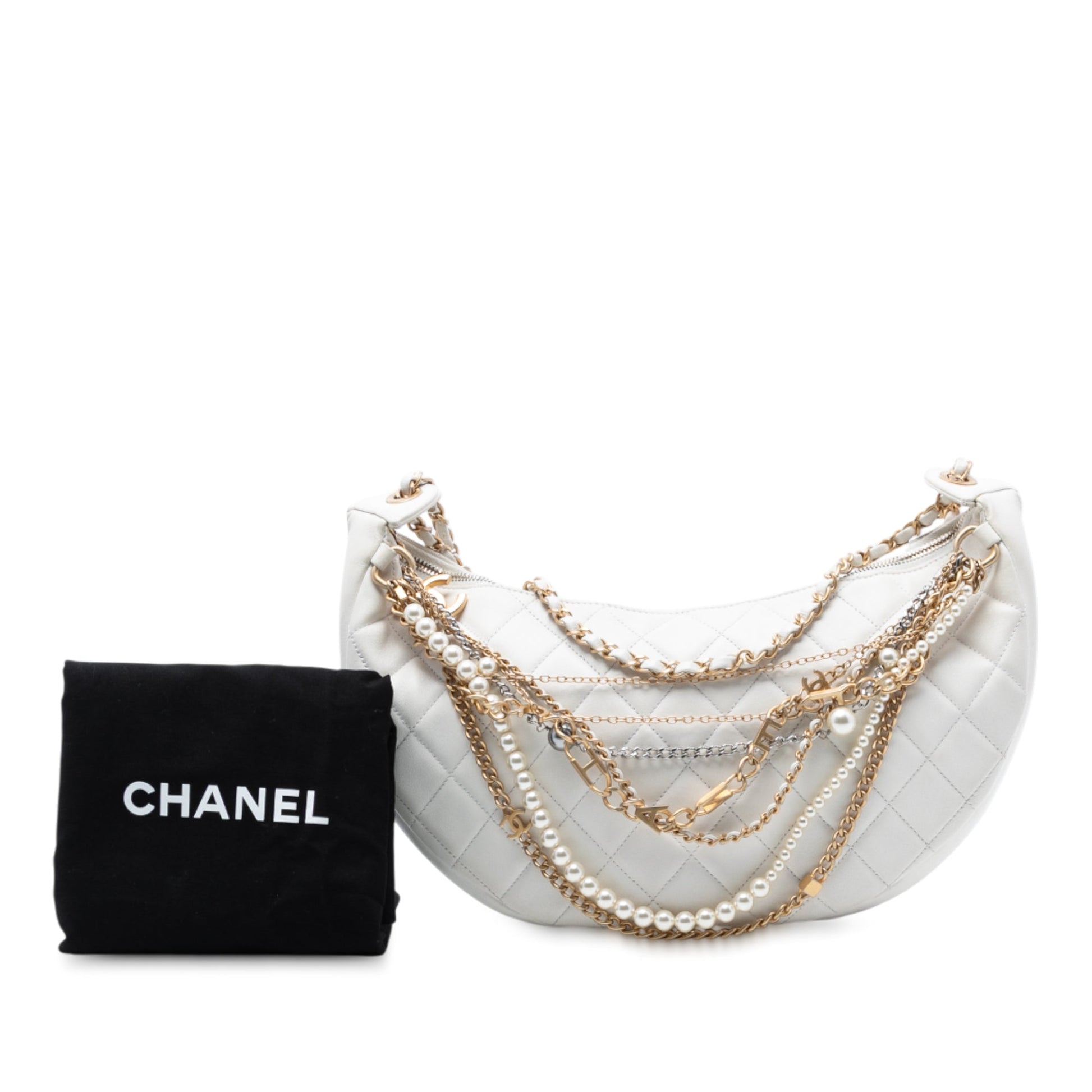 Chanel Quilted Lambskin All About Chains Hobo
