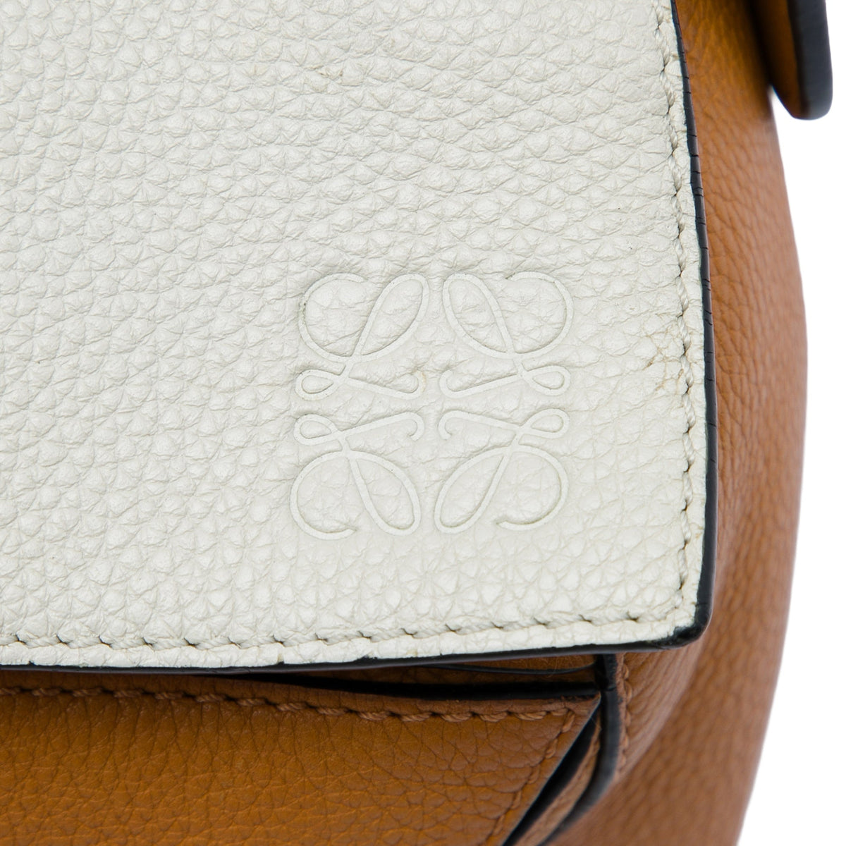 LOEWE Medium Bicolor Calfskin Puzzle Satchel — Brown