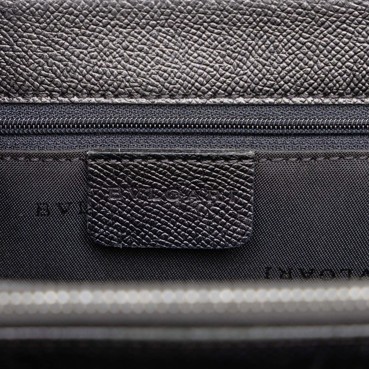 Bvlgari Grained Calfskin Top Handle Bag — Black
