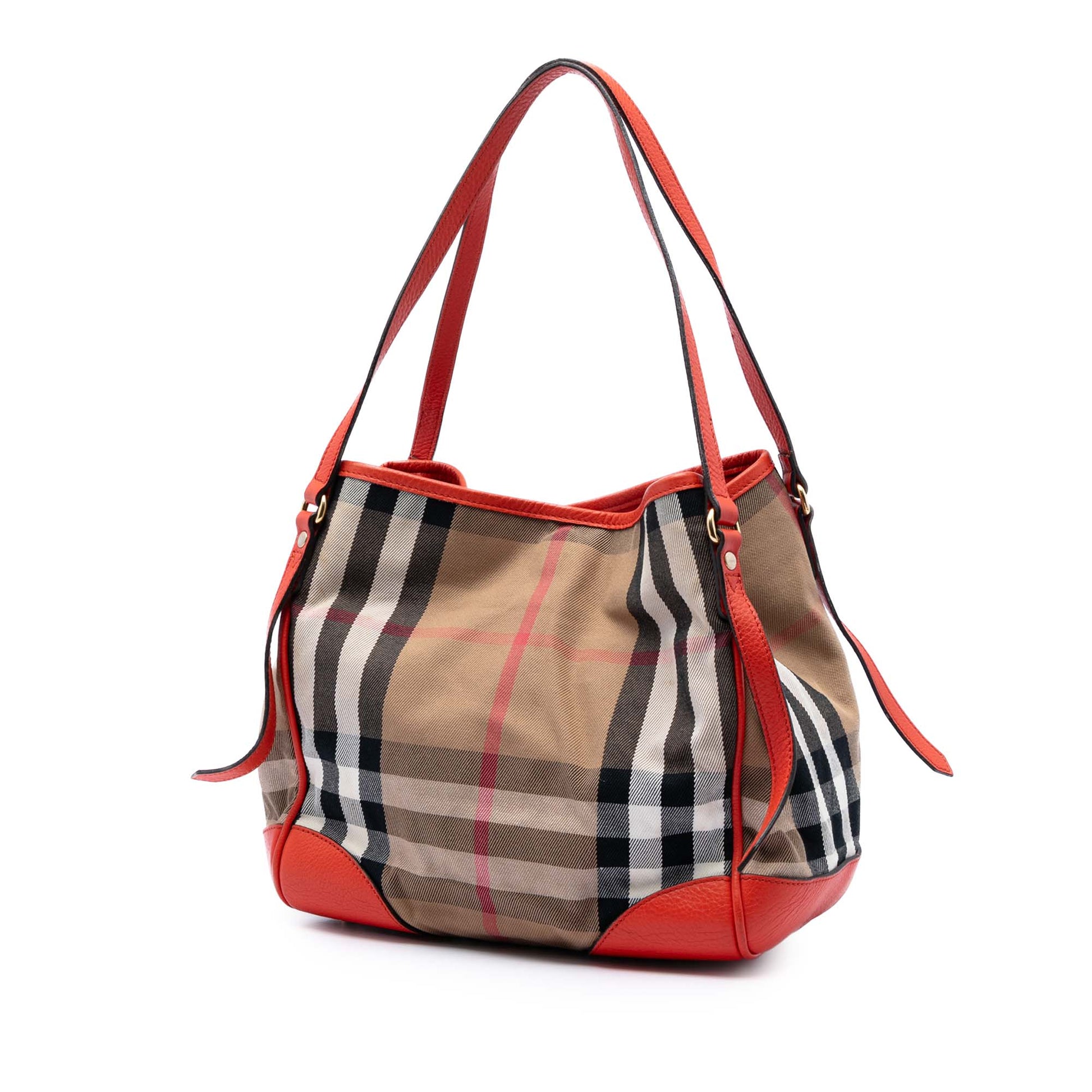 Burberry Small House Check Canvas Bridle Canterbury Tote