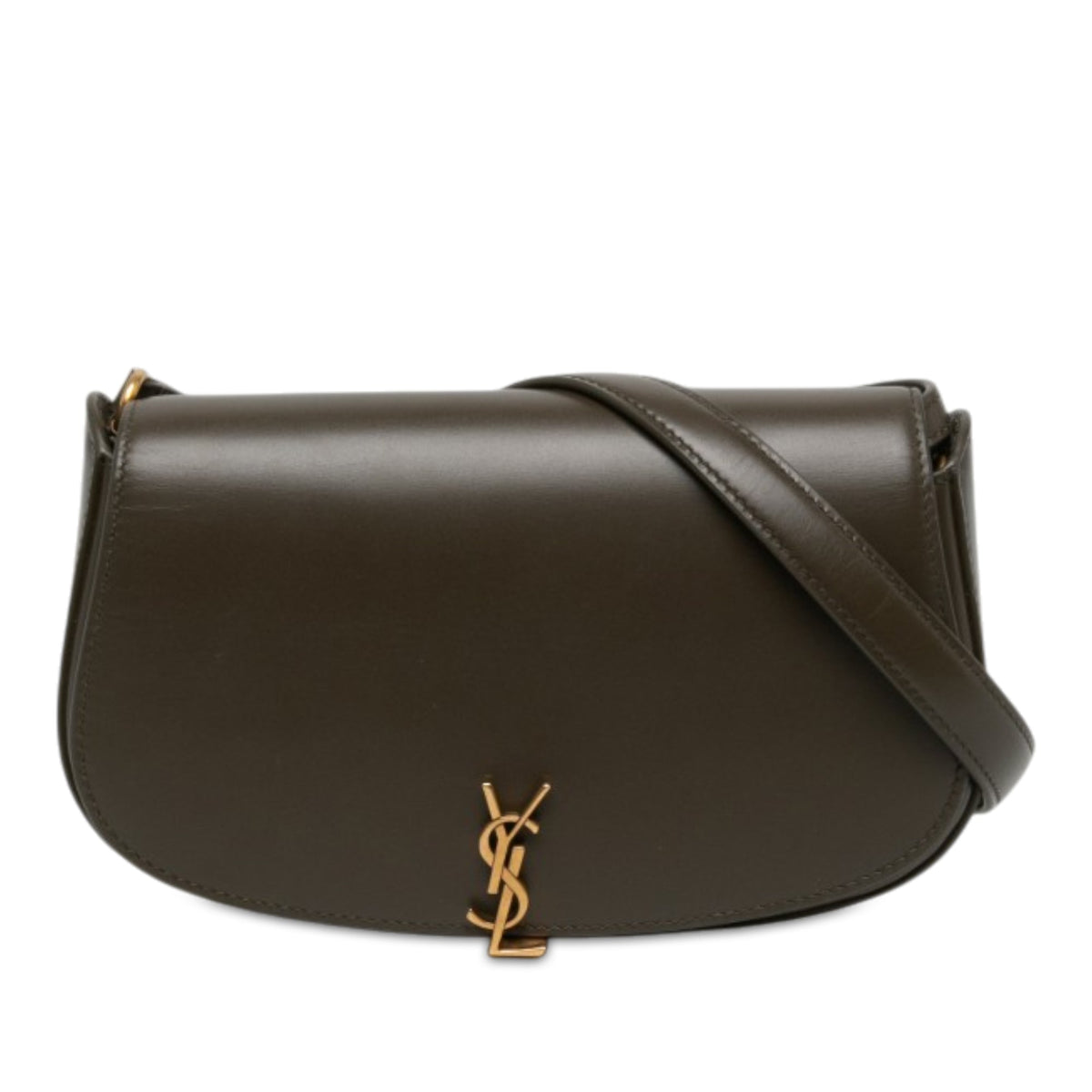 Saint Laurent Mini Calfskin Monogram Voltaire Shoulder Bag — Brown