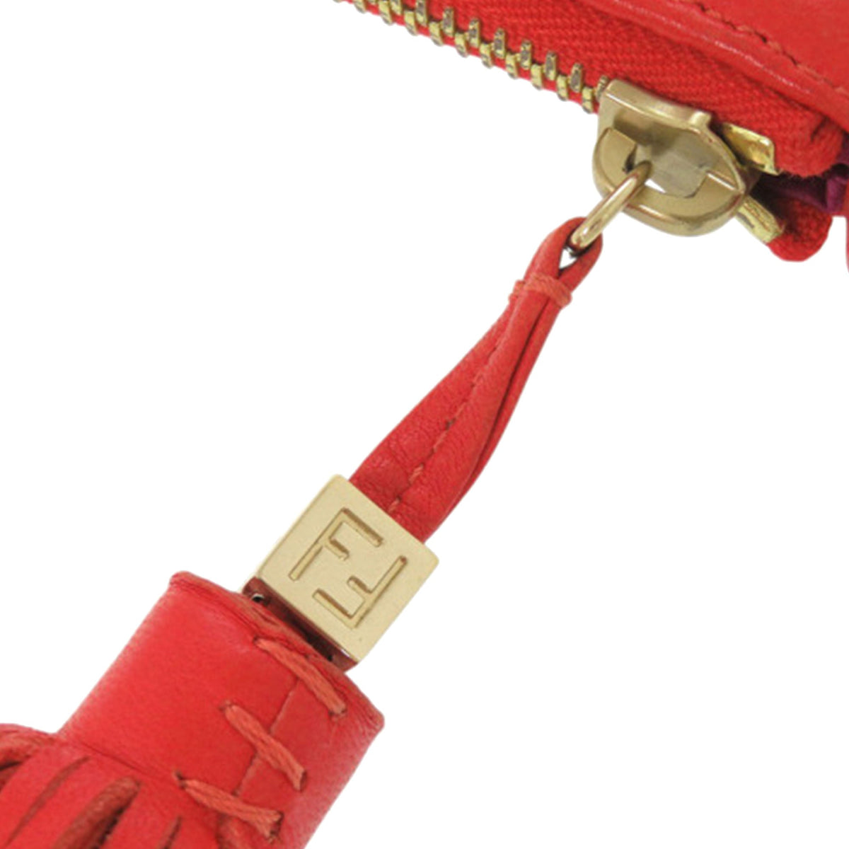 Fendi Zucchino Embossed Nappa Tassel Handbag