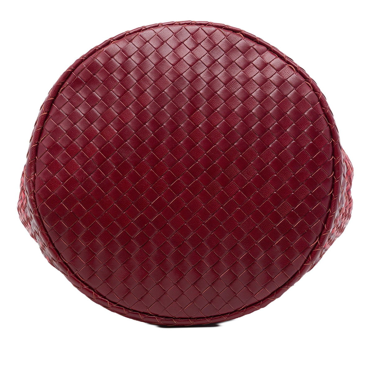 Bottega Veneta Bicolor Nappa Intrecciato Bucket Bag — Red