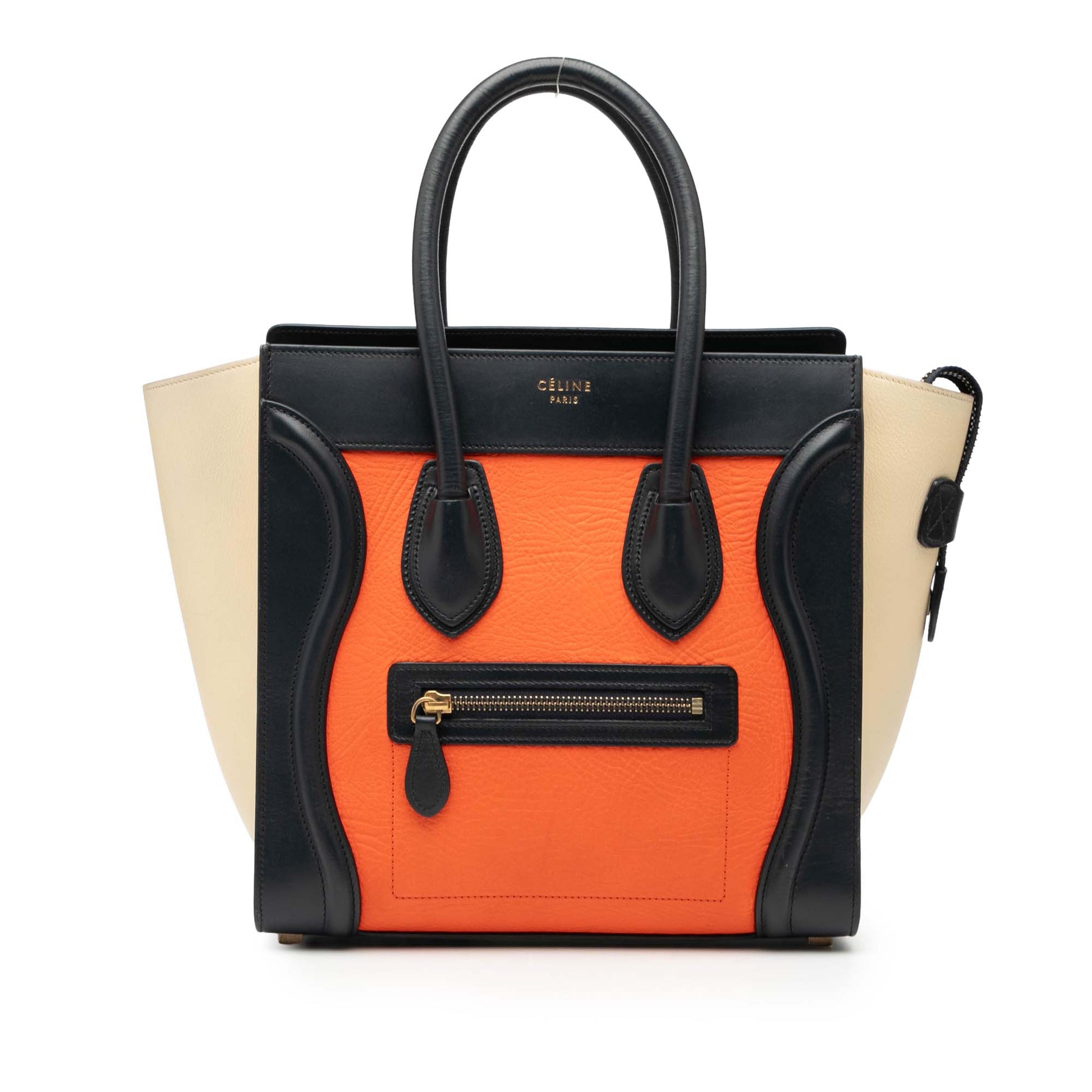 Celine Micro Tricolor Leather Luggage Tote