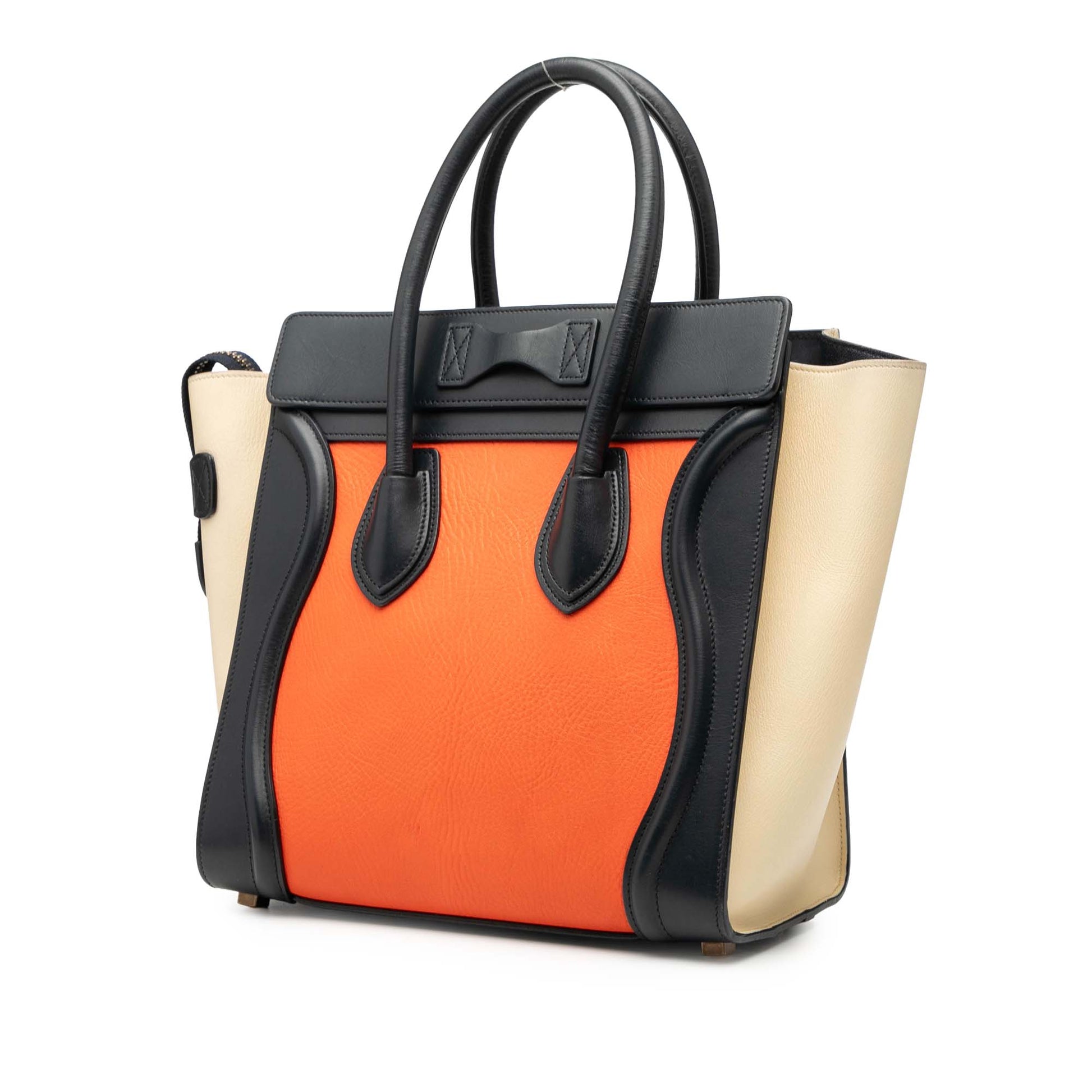 Celine Micro Tricolor Leather Luggage Tote