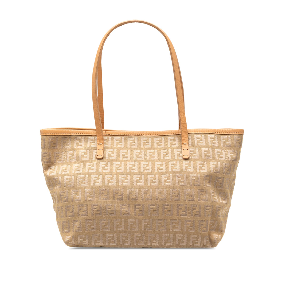 Fendi Zucchino Canvas Tote — Beige
