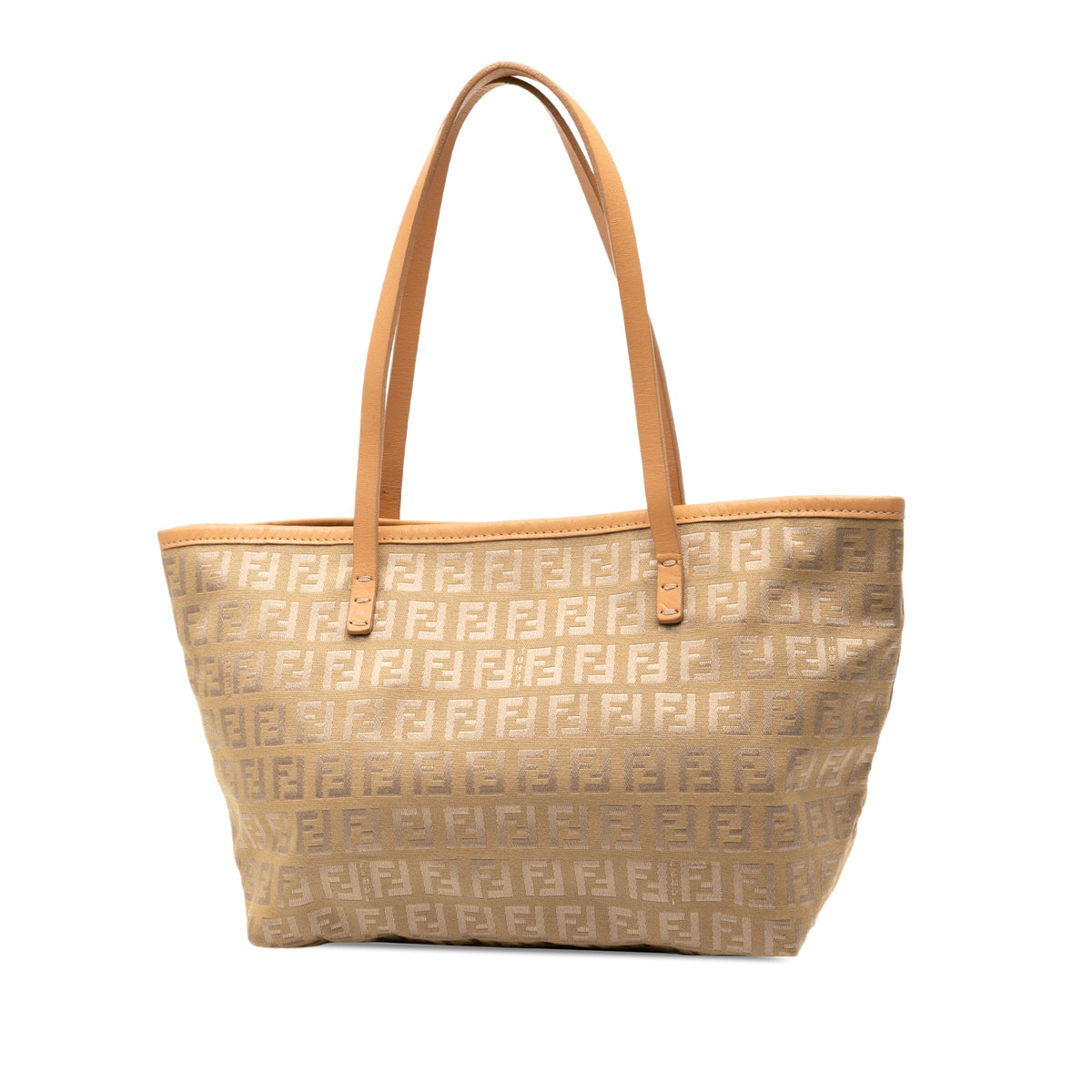 Fendi Zucchino Canvas Tote — Beige