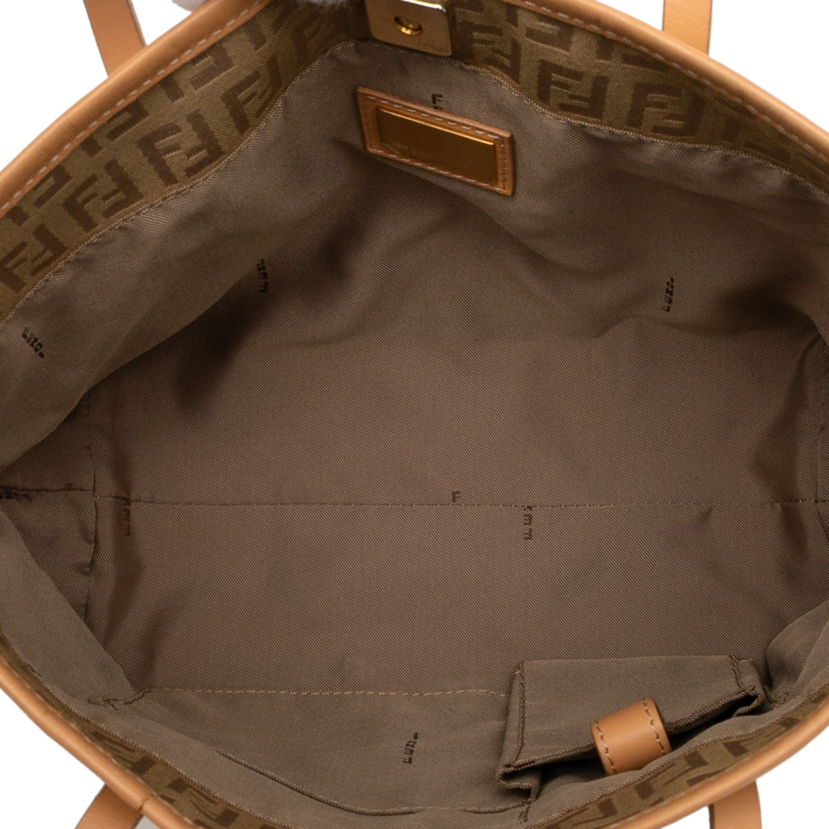 Fendi Zucchino Canvas Tote — Beige