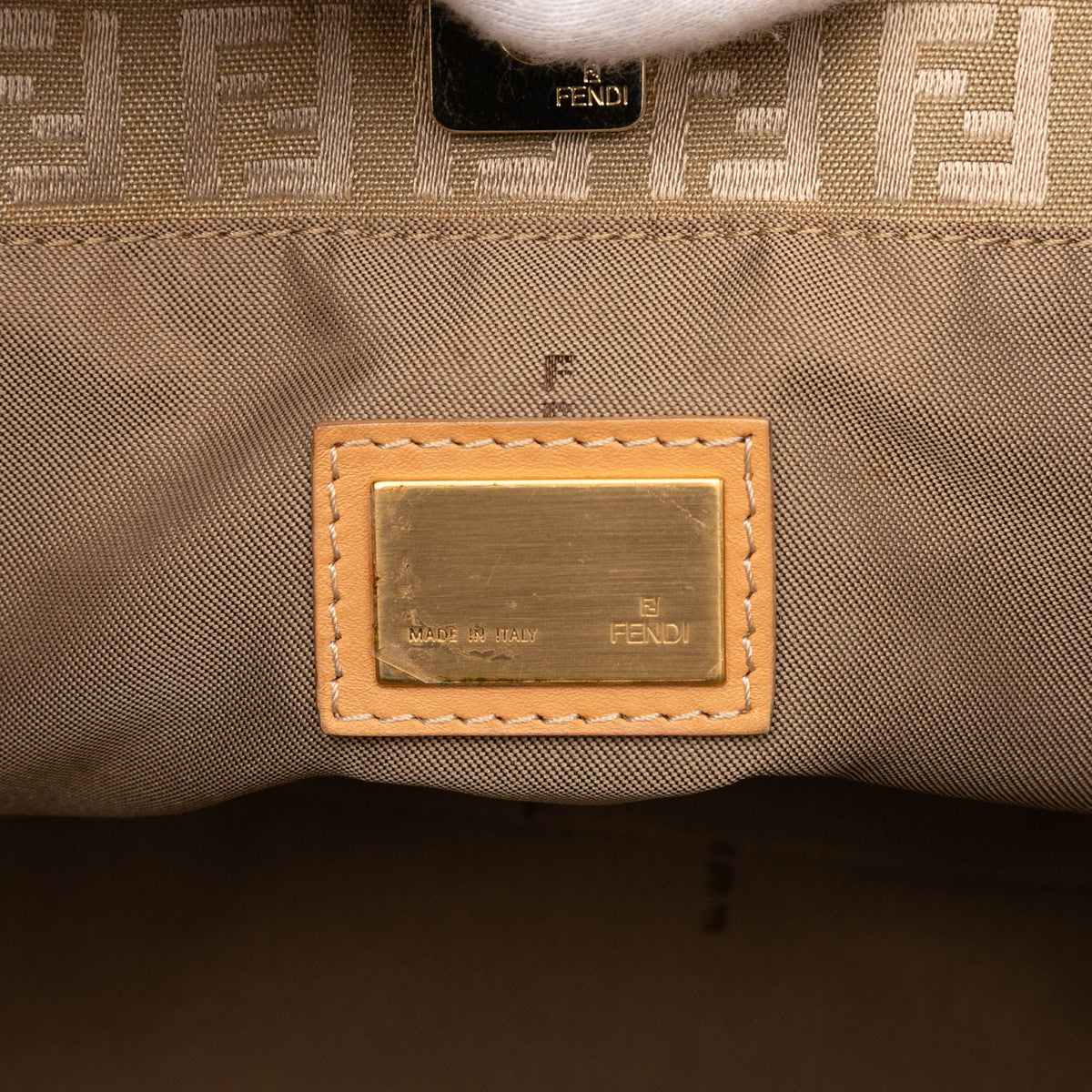 Fendi Zucchino Canvas Tote — Beige