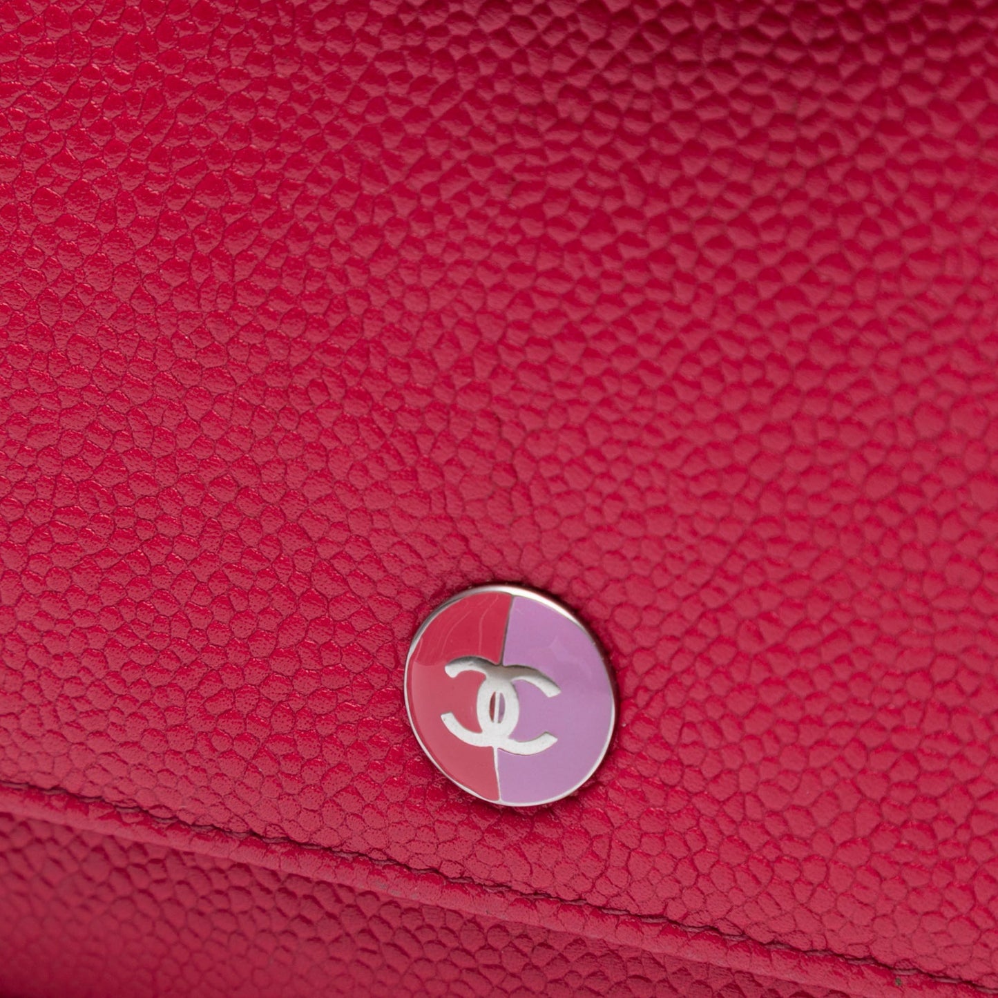 Chanel Caviar Bicolor CC Wallet On Chain