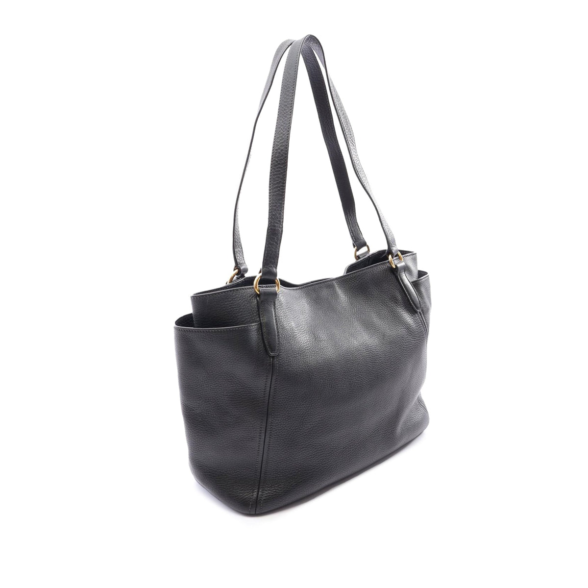 Prada Vitello Daino Tote — Black
