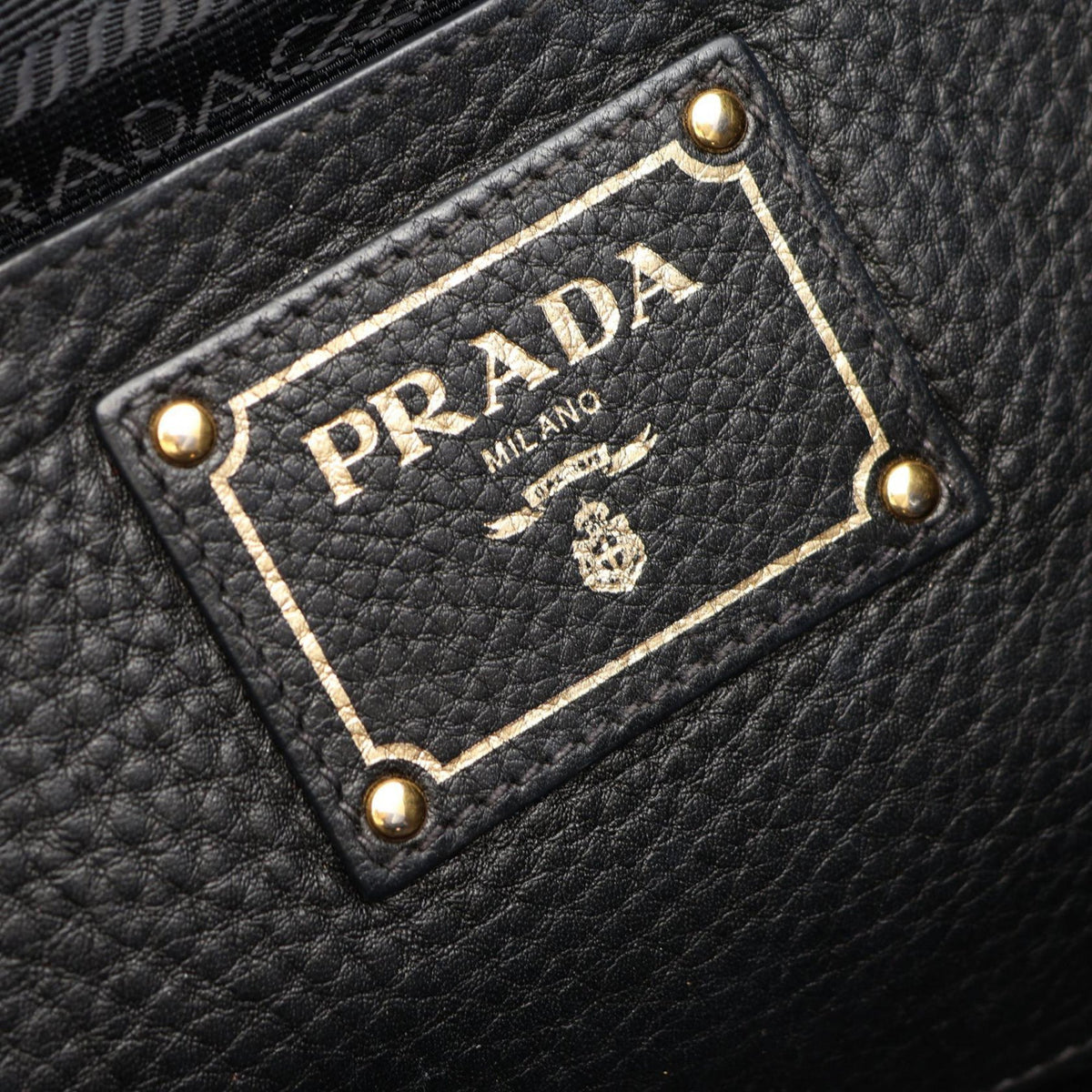 Prada Vitello Daino Tote — Black