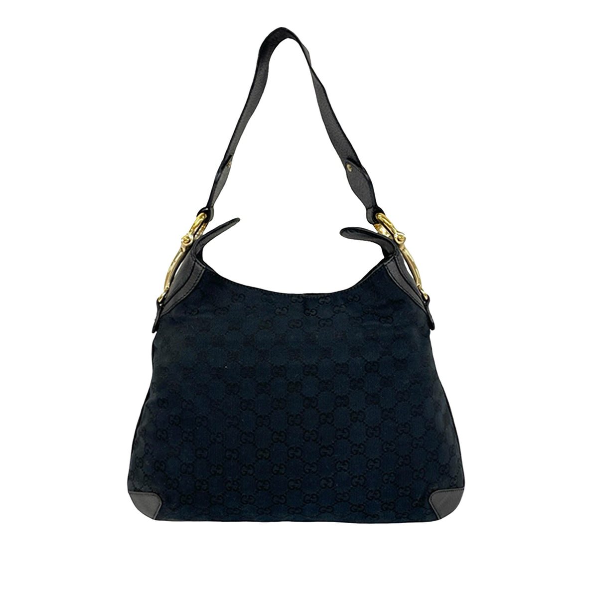 Gucci GG Canvas D-ring Hobo — Black