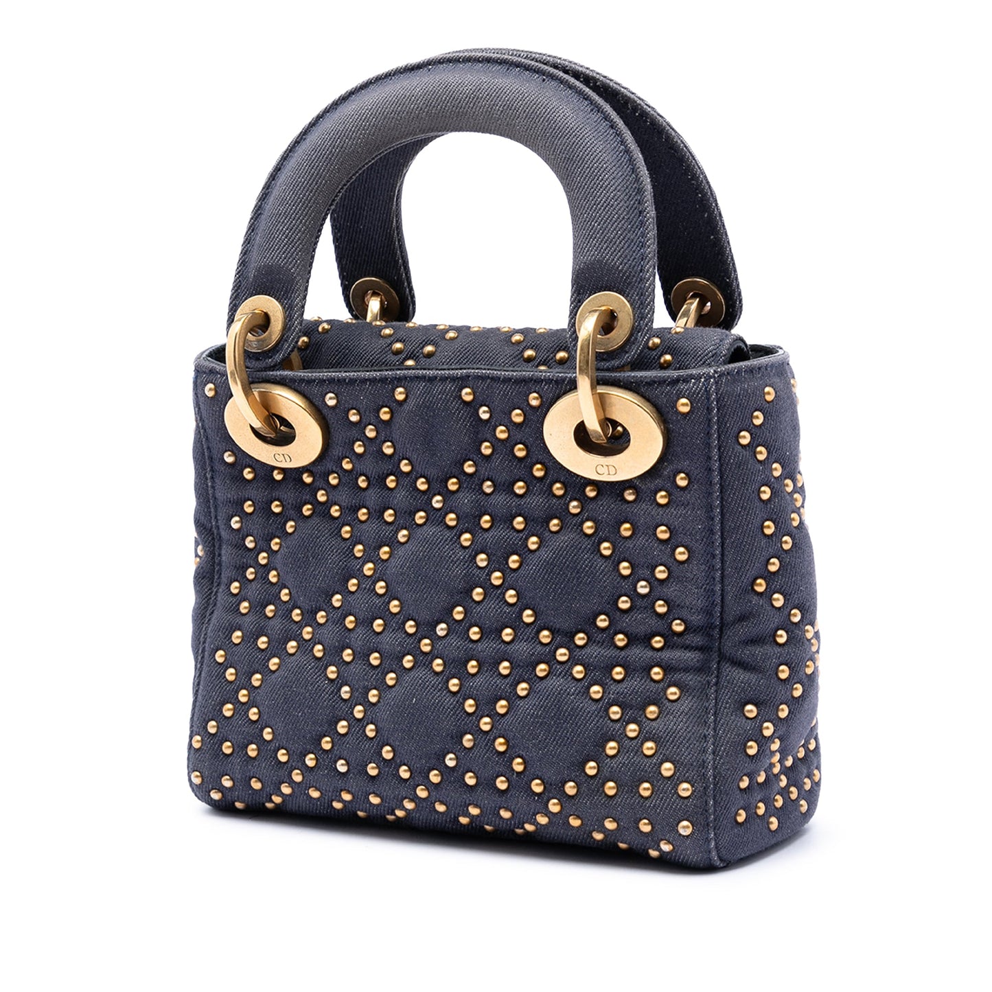 Dior Mini Denim Cannage Studded Supple Lady Dior