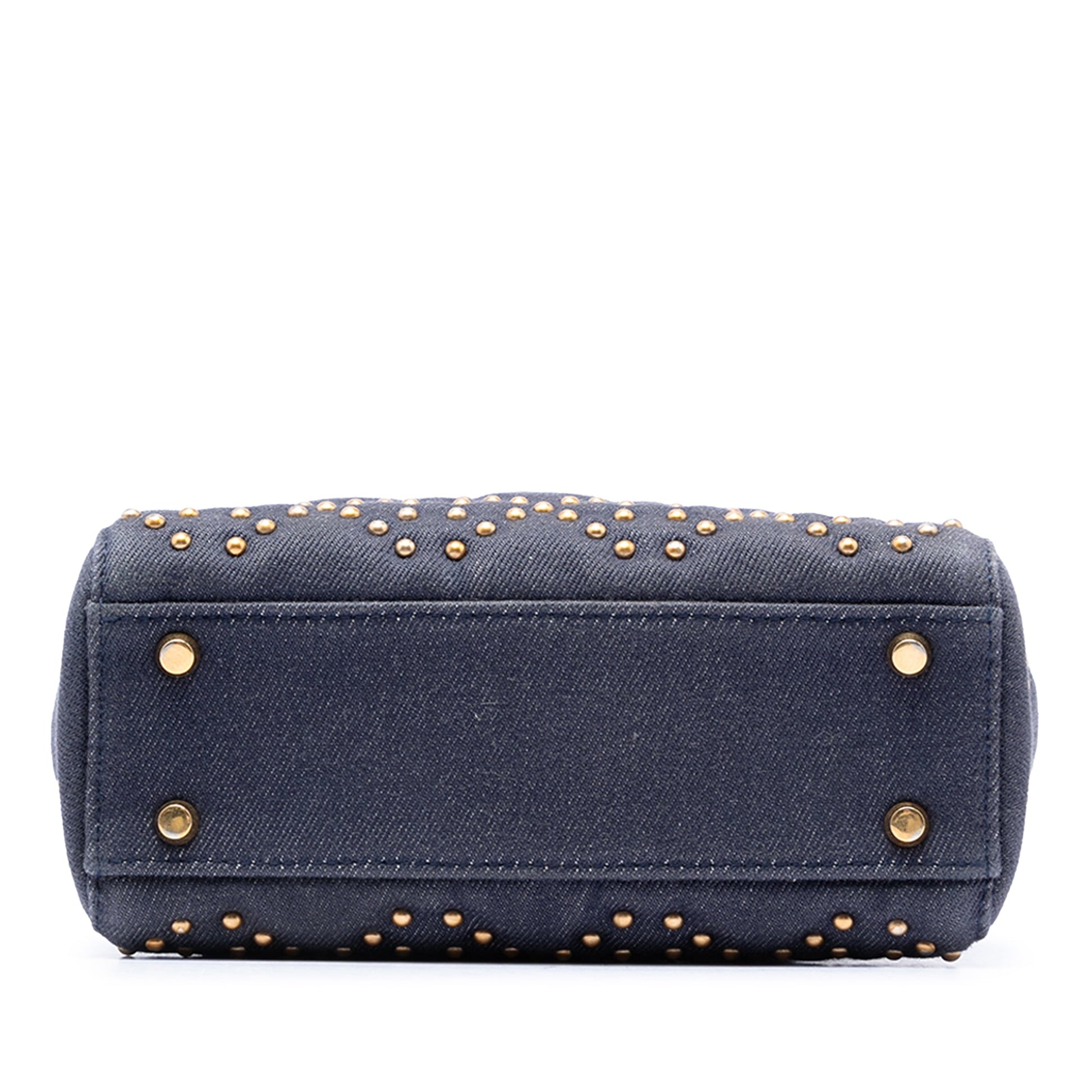 Dior Mini Denim Cannage Studded Supple Lady Dior