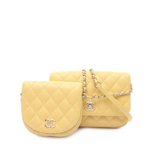 Chanel Quilted Lambskin Side Packs Flap