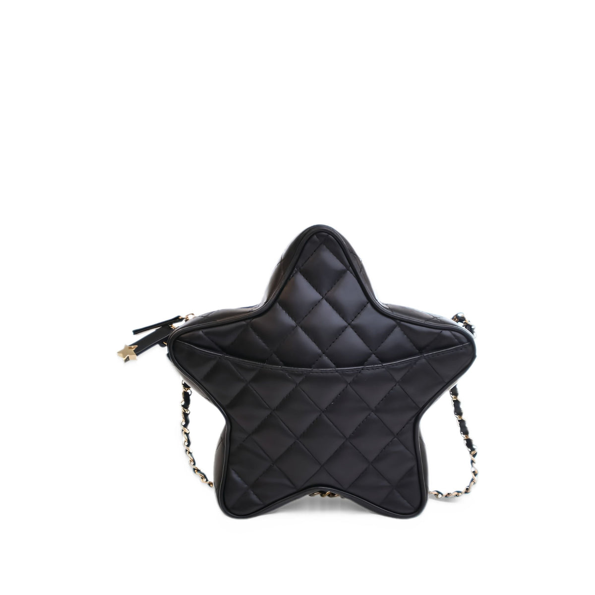 Chanel Quilted Lambskin Walk Of Fame Star Crossbody — Black