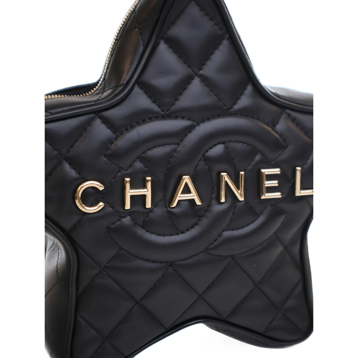 Chanel Quilted Lambskin Walk Of Fame Star Crossbody — Black