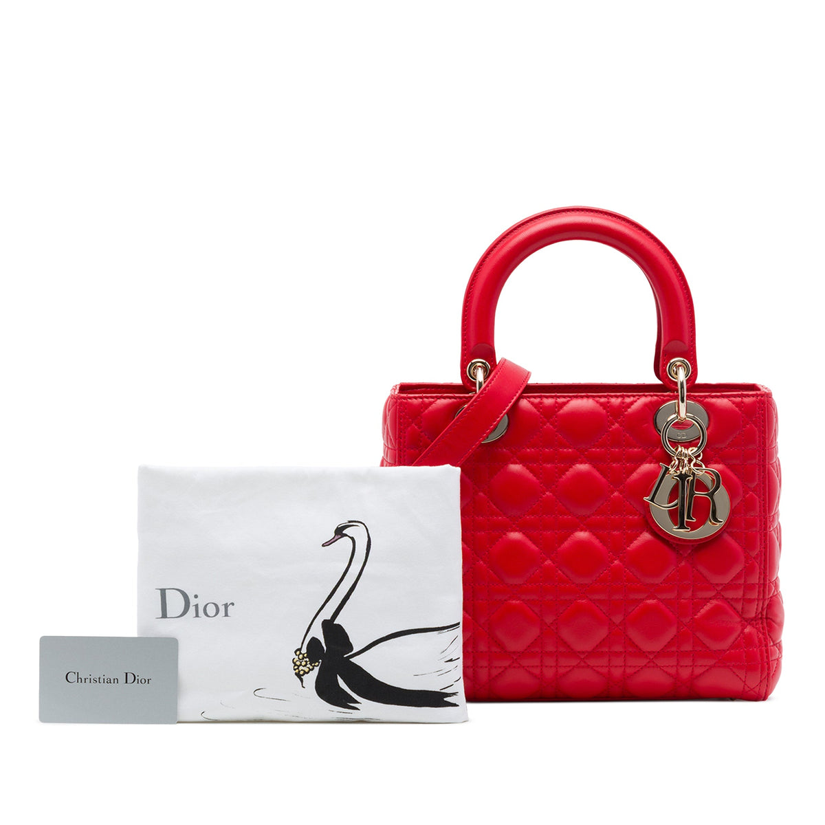Dior Medium Lambskin Cannage Lady Dior