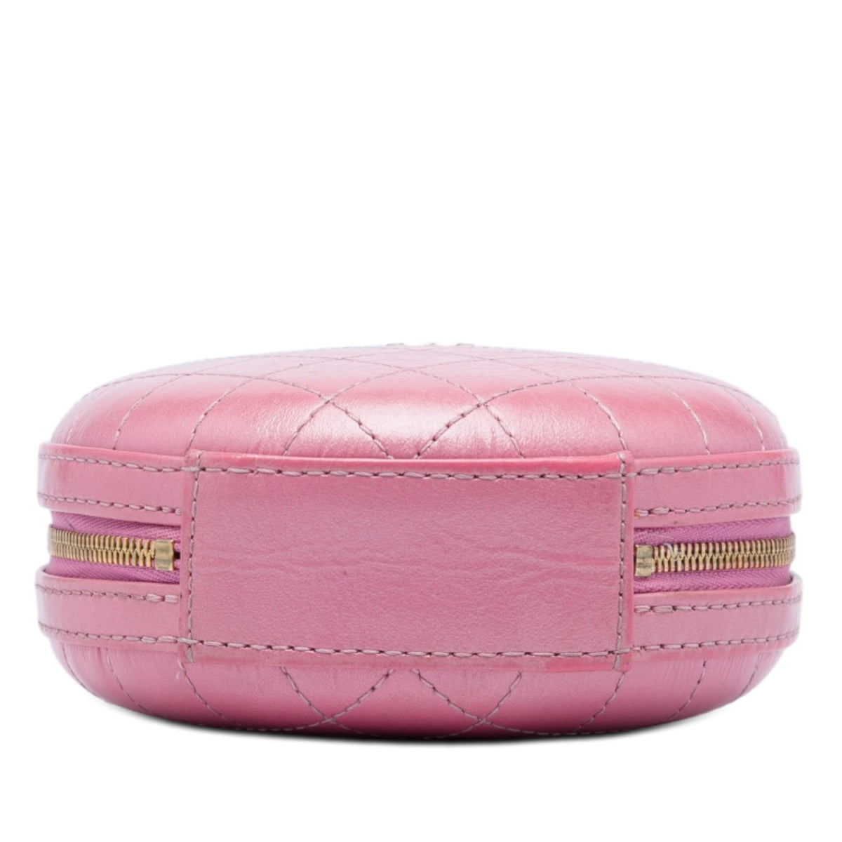 Chanel CC Stitched Calfskin Chain Round Crossbody