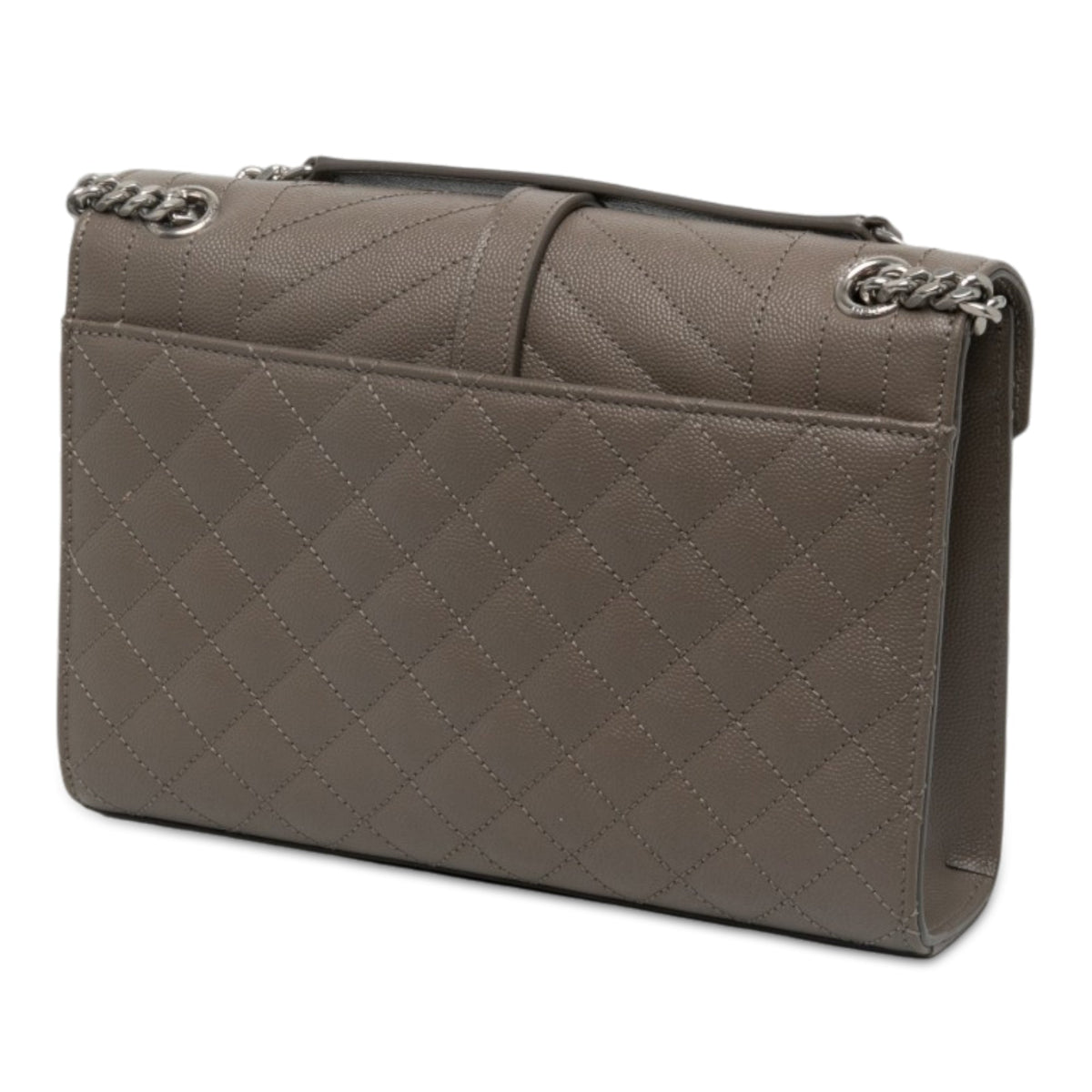 Saint Laurent Medium Grain De Poudre Triquilt Monogram Envelope Bag — Brown