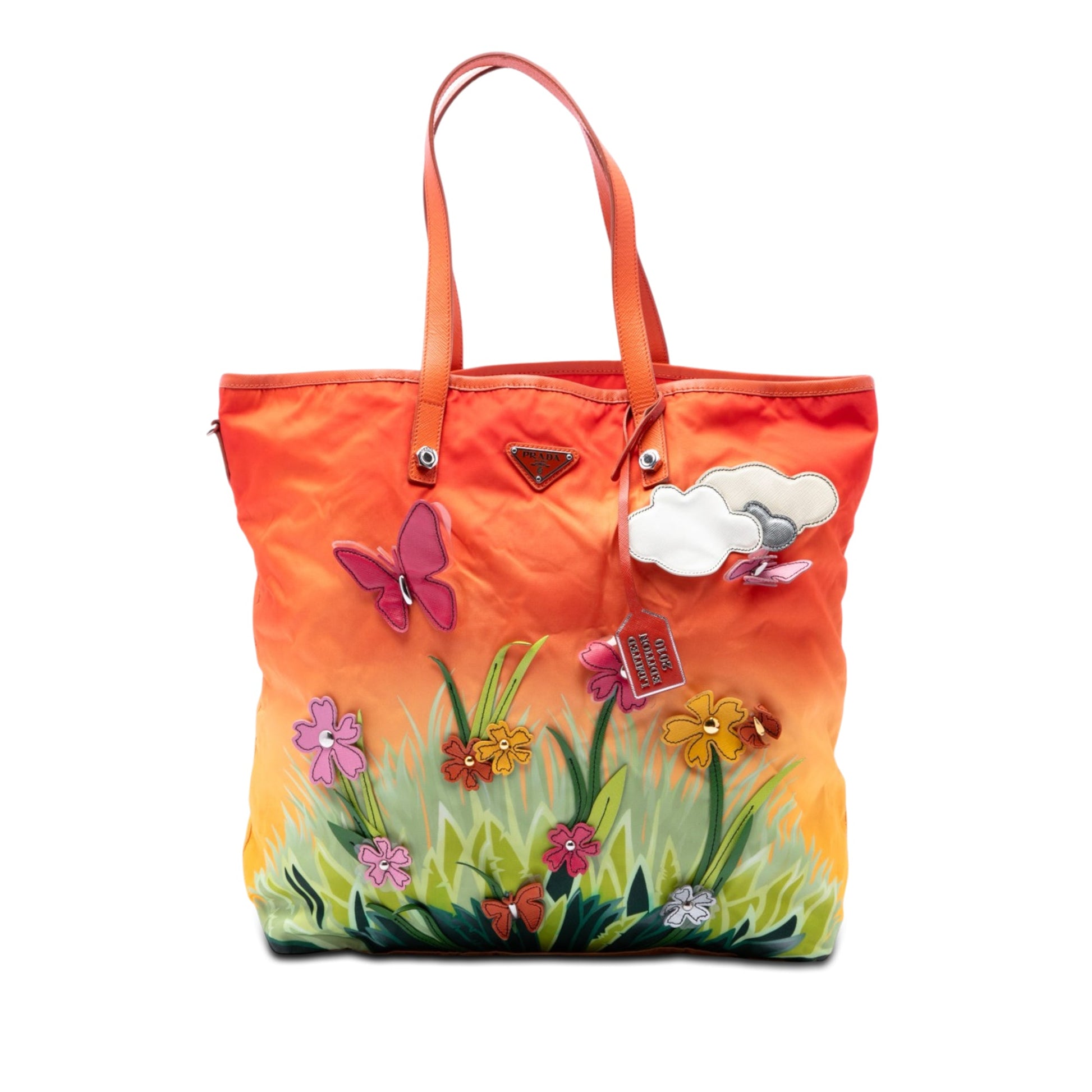 Prada Limited Edition Saffiano Trimmed Tessuto Garden City Tote