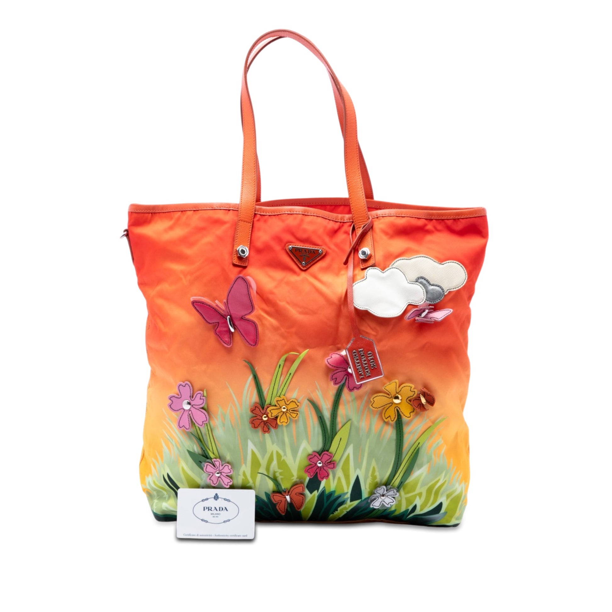 Prada Limited Edition Saffiano Trimmed Tessuto Garden City Tote