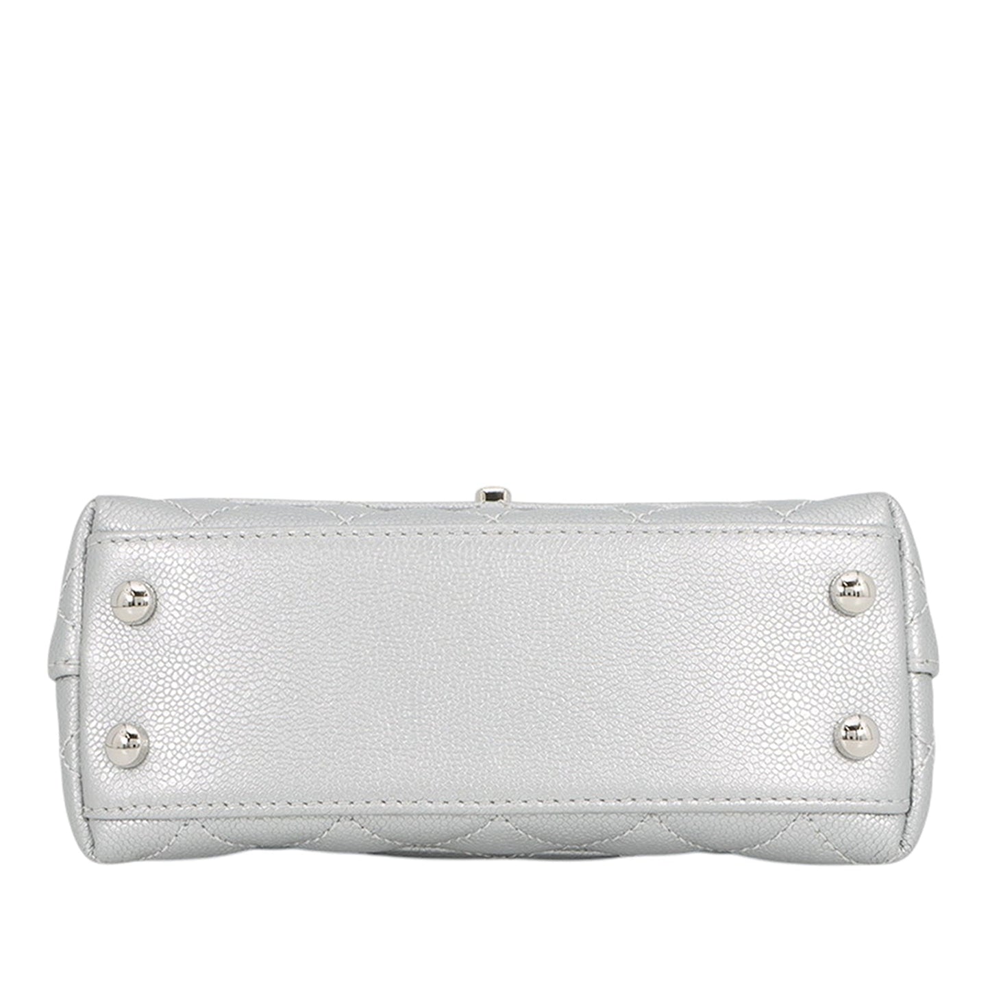Chanel Extra Mini Metallic Quilted Caviar Coco Top Handle Bag