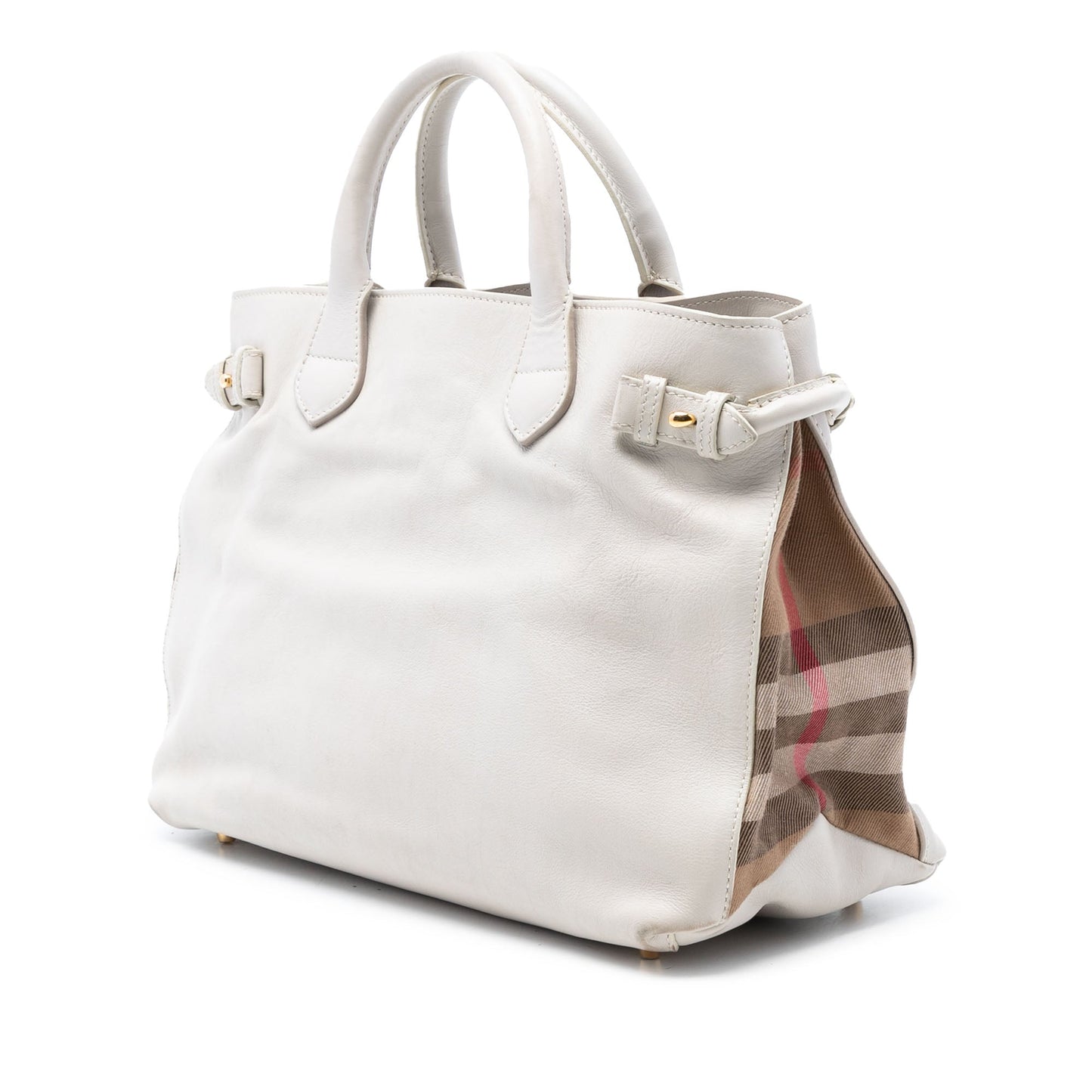 Burberry Medium Leather and House Check Banner Satchel