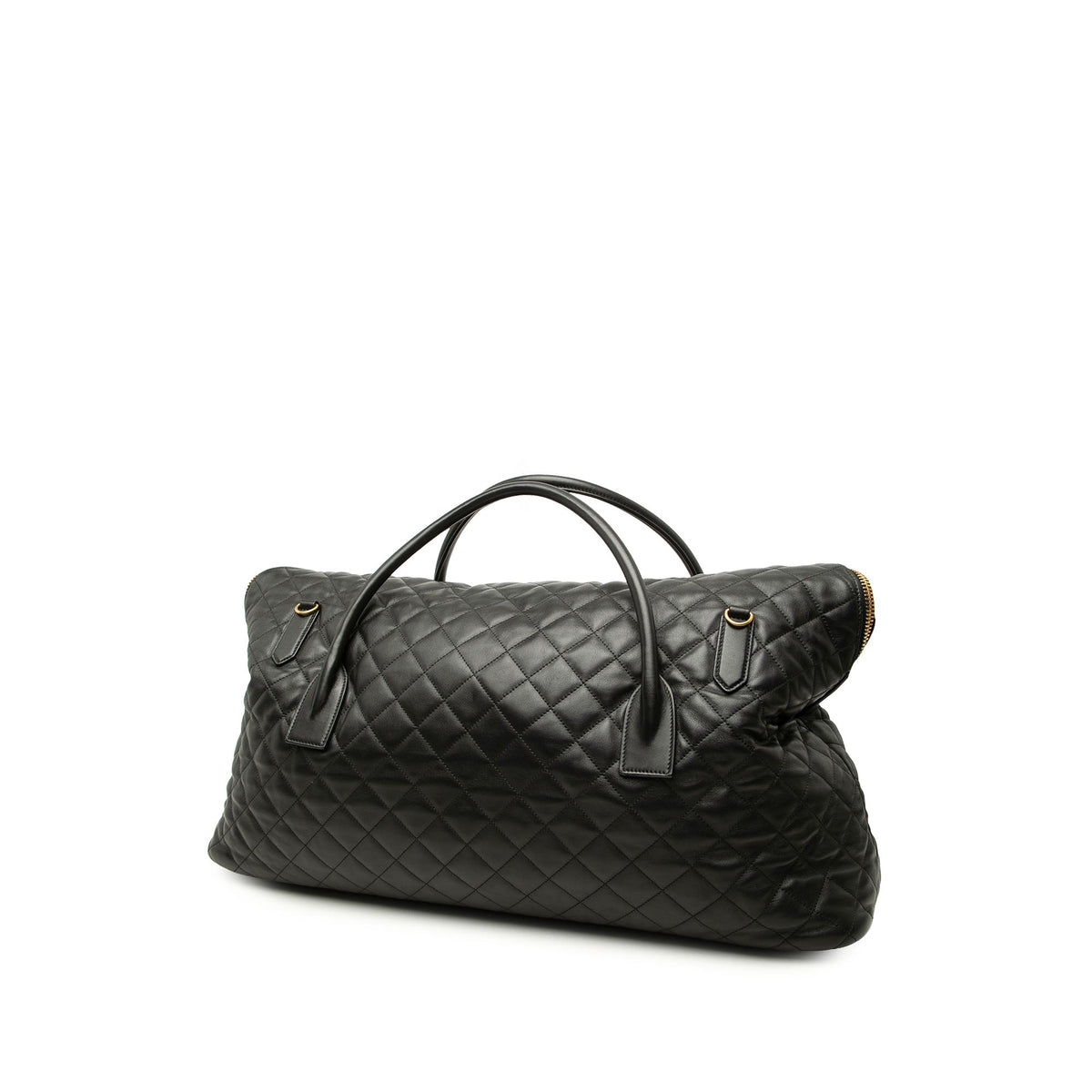 Saint Laurent Quilted Calfskin Monogram ES Giant Travel Bag — Black