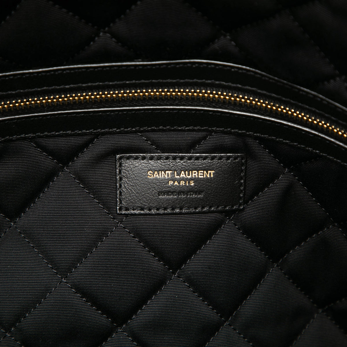 Saint Laurent Quilted Calfskin Monogram ES Giant Travel Bag — Black