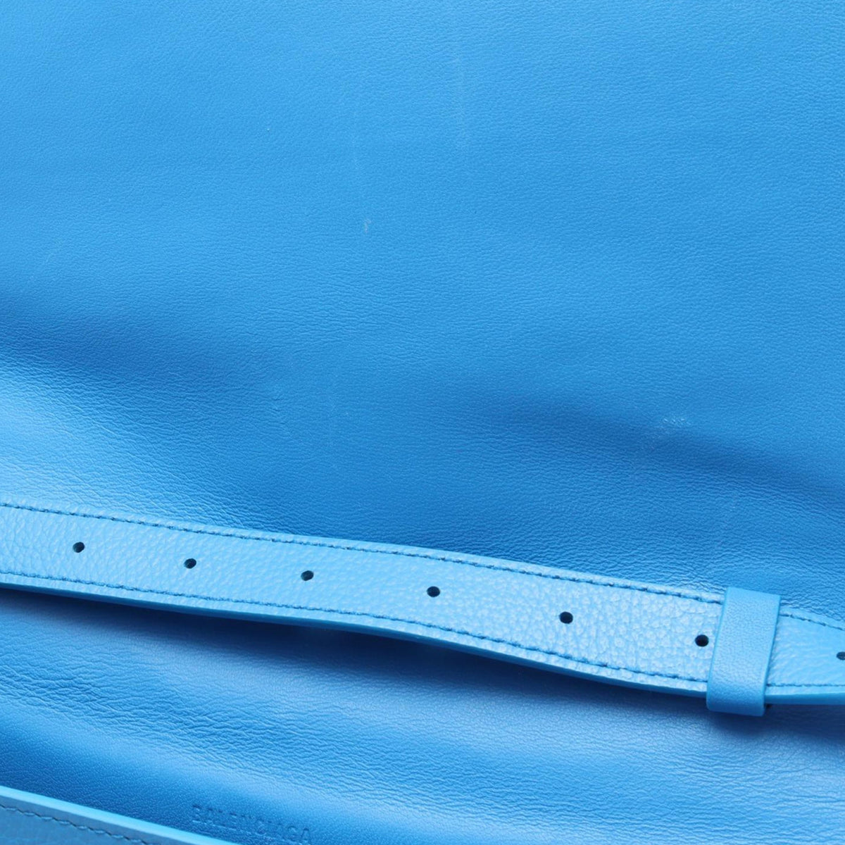 Balenciaga Grained Calfskin Car Flap Crossbody — Blue